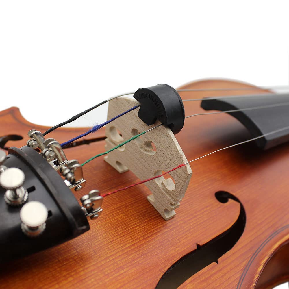 Tuoren 4Pack Rubber Cello Practice Mute Round Tourte Style Mute For Cello Practice Silencer, Black