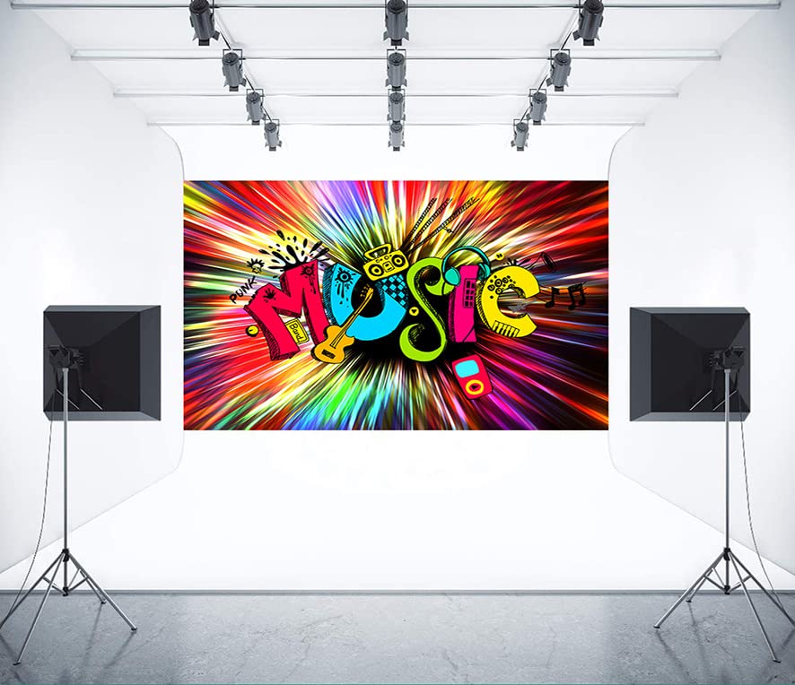 Colorful Music Party Backdrop Guitar Speaker Photo Background Meetsioy Hip Hop Disco Studio Prop Banner Birthday Party Supplies