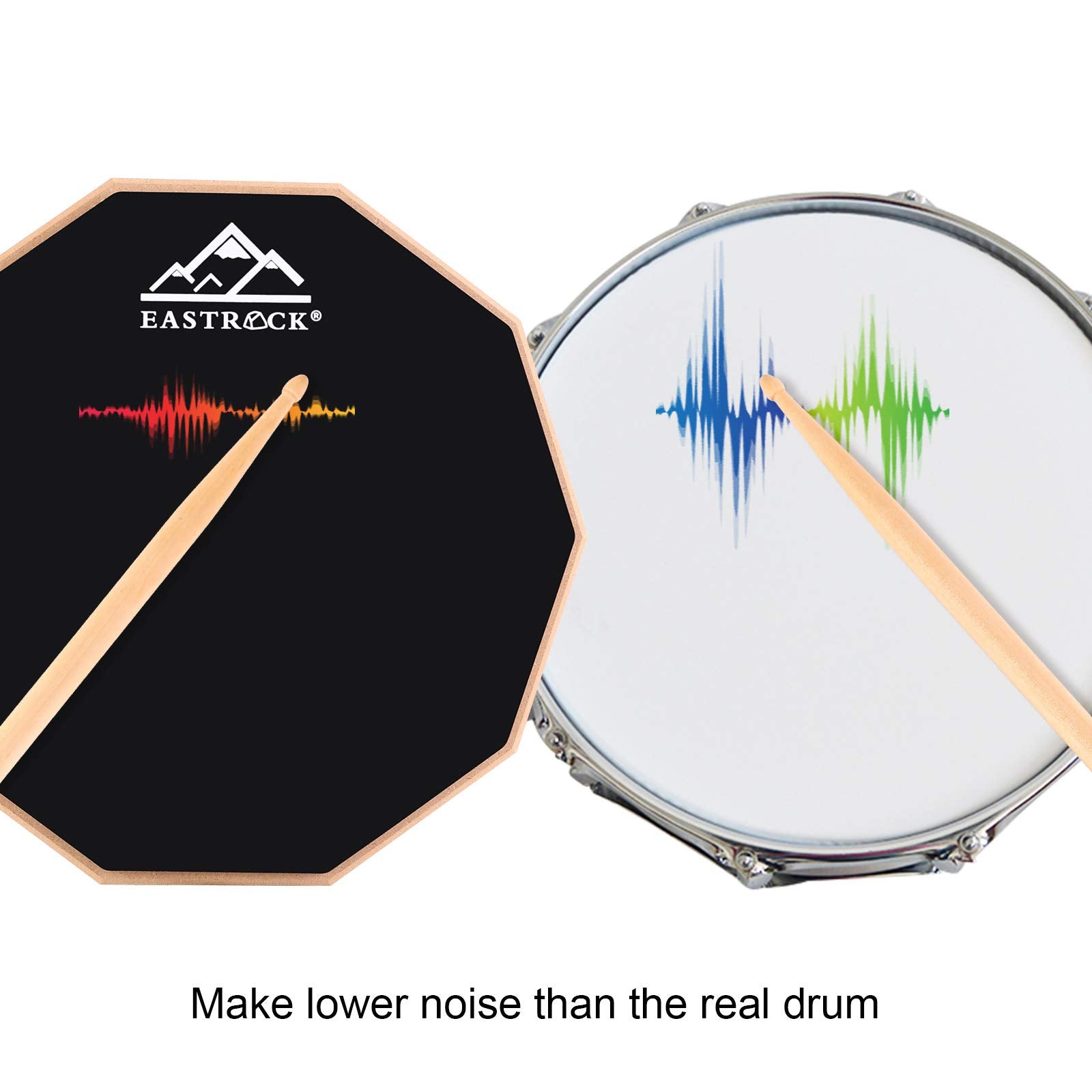 Eastrock Practice Drum Pad, 11 Inches Double Sided Silent Drum Pad, Silicone Dumb Drum With Drumsticks And Storage Bag For Begin