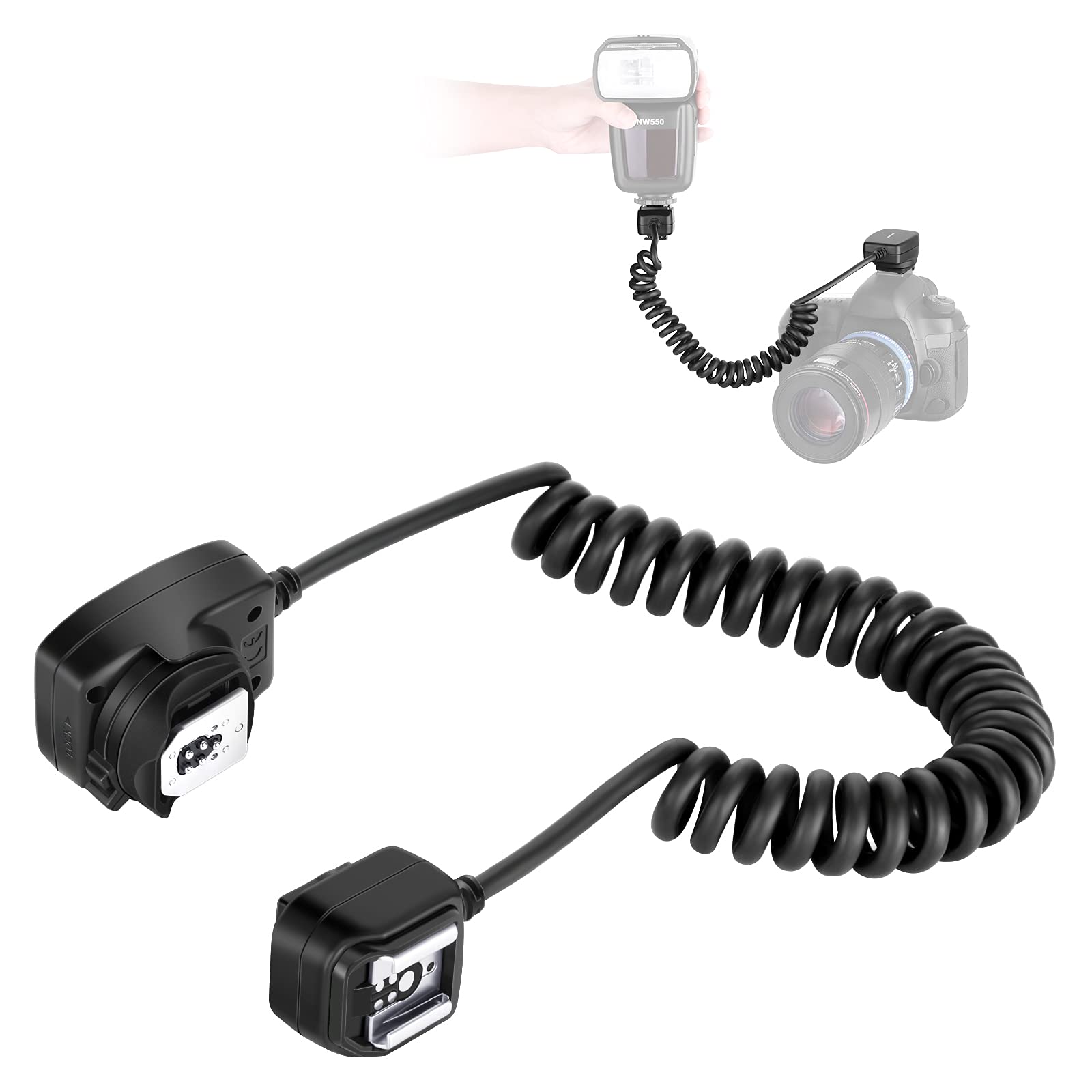 Neewer 4.2/1.3m TTL Off Camera Flash Speedlite Cord compatible with Canon DSLR 800D/750D/700D/650D/600D/7D2/7D/6D2/6D/5D4/5D3/5