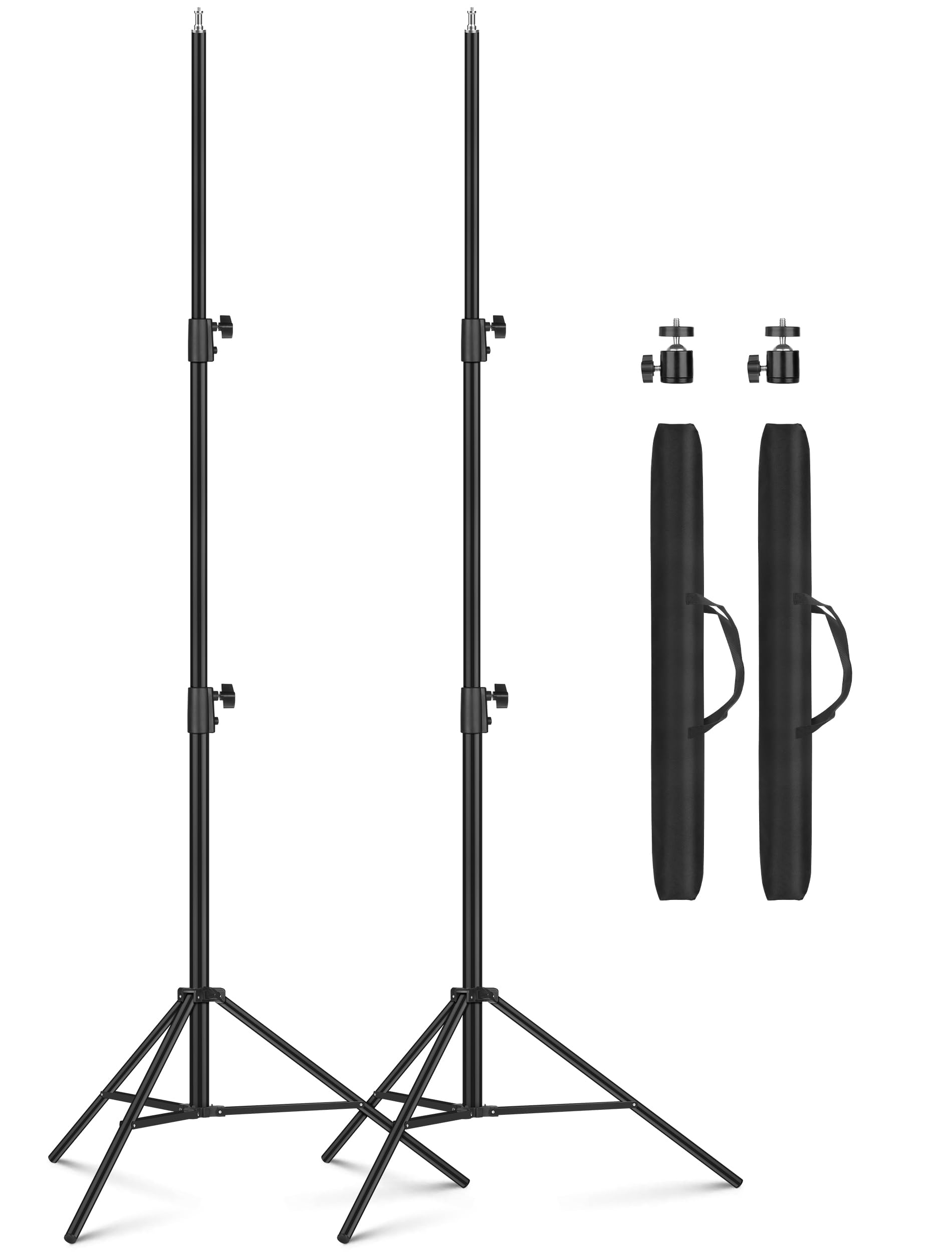 2 Pack Heavy Duty 9.2 Feet/110'' Light Photography Tripod Stand, Aluminum Spring Cushioned Lighting Stand With Carry Bag For Rel