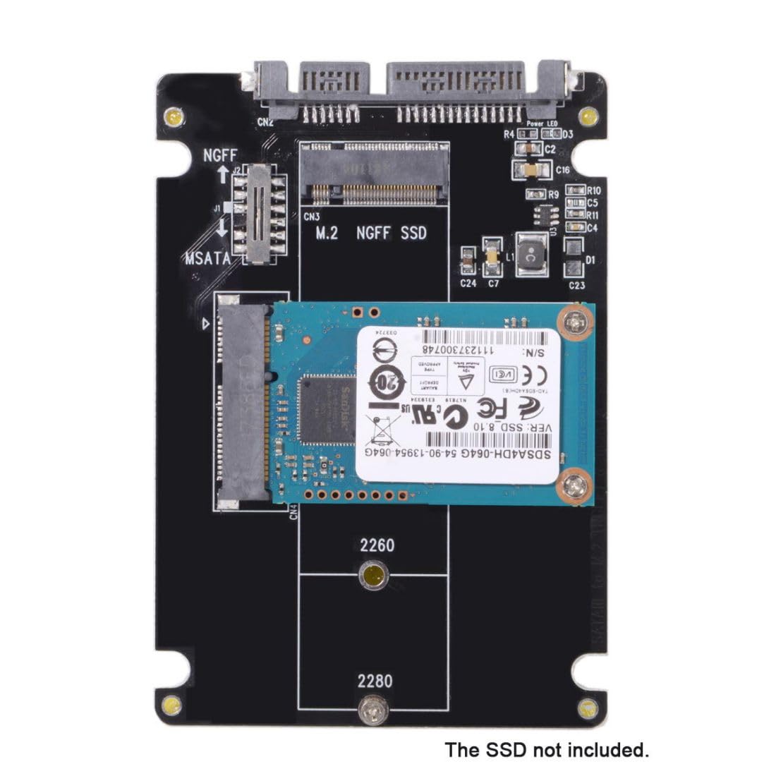 Chenyang M.2 Ngff & Msata Ssd To Sata 2.5 Inch Hard Disk Case Enclosure(Not Work For Nvme Ssd)