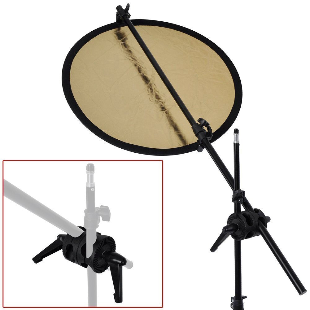 Coolbuy112 Dual Head Grip Swivel Clamp Head Holder Bracket For Photography Studio Flash Reflector Boom