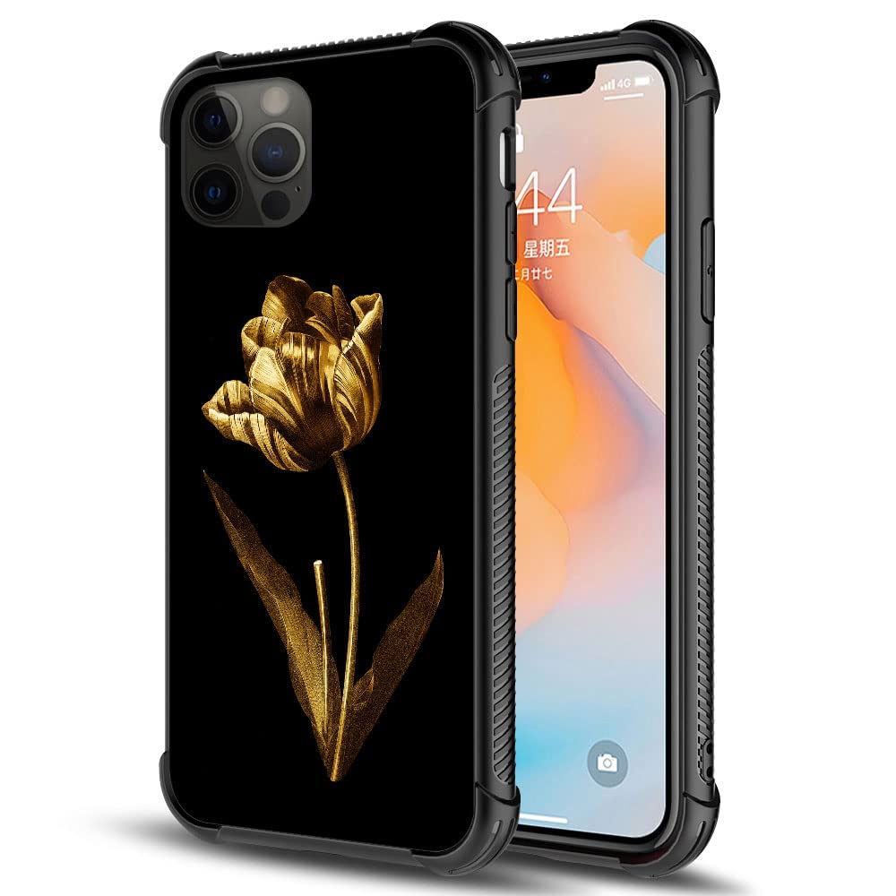 Daizag Compatible With Case For Iphone 13, Art Golden Rose Iphone 13 Cases For Man Woman, All Round Protection Shockproof Scratc