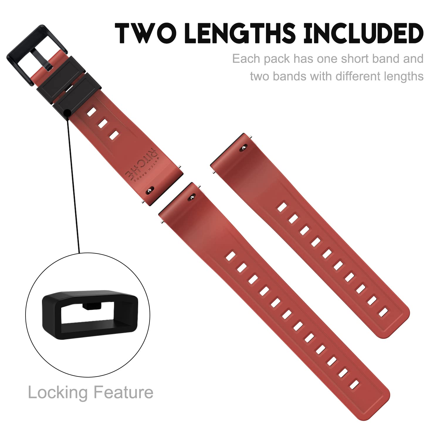 Ritche Christmas Stocking Stuffers 18Mm Silicone Watch Band Quick Release Rubber Watch Bands For Men Women, Valentine'S Day Gift