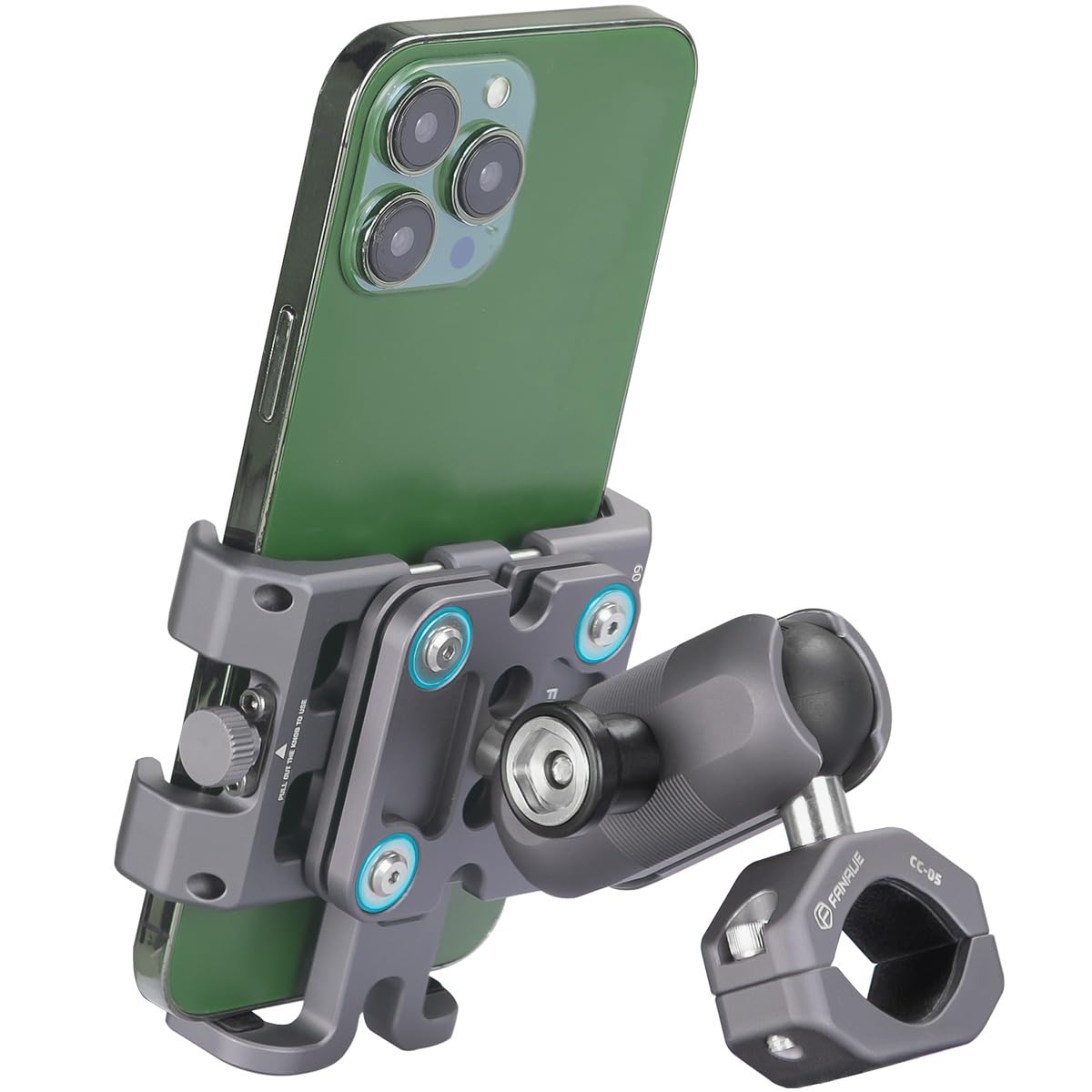 Fanaue Aluminum Anti Theft Bike Motorcycle Phone Mount With Vibration Dampener For Bicycle/Atv/Utv/Scooter Handlebar, Compatible