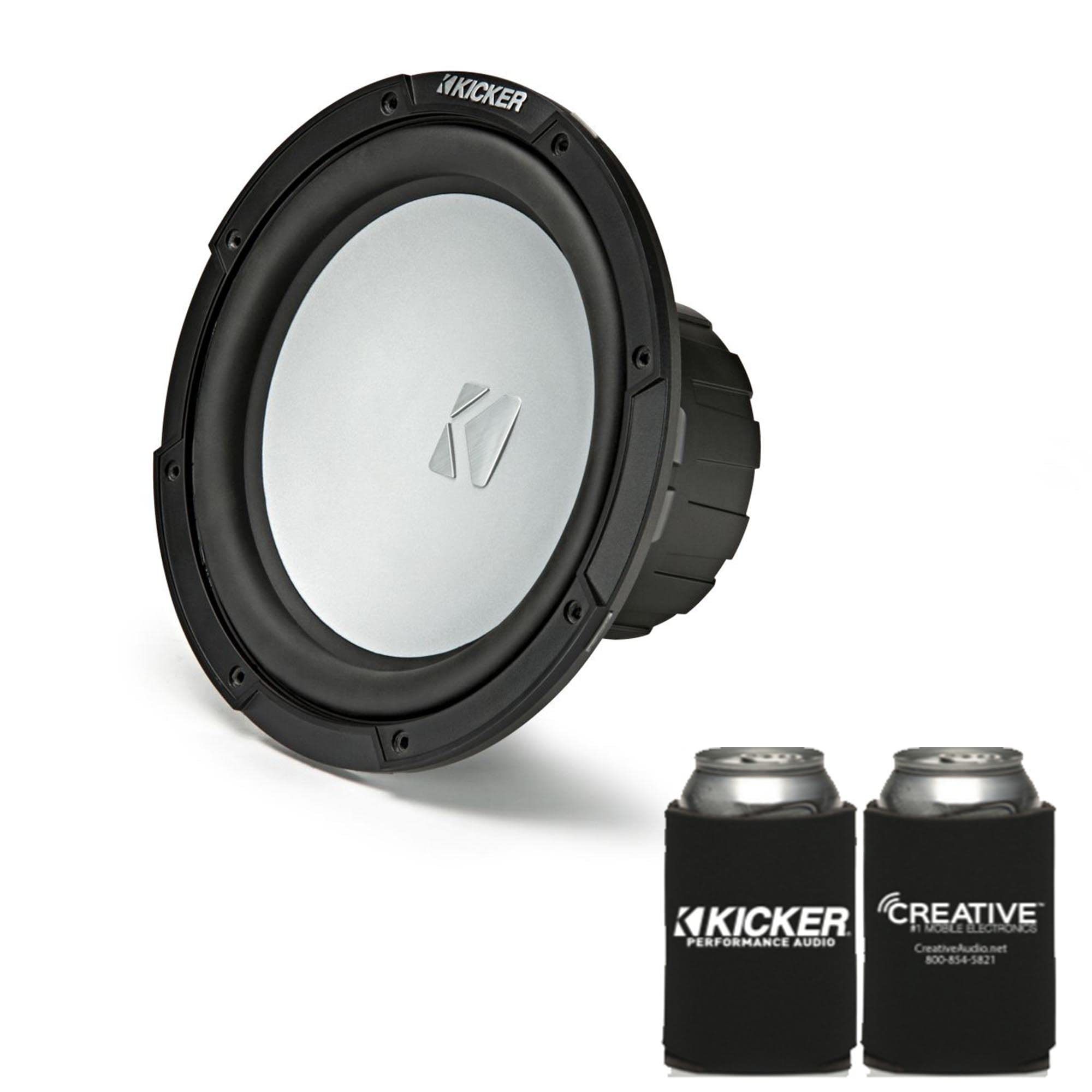 Kicker 45Kmf104 10'' Weather Proof Subwoofer For Freeair Applications 4 Ohm   Kicker 45Kmg10W 10'' Led Grille (White)