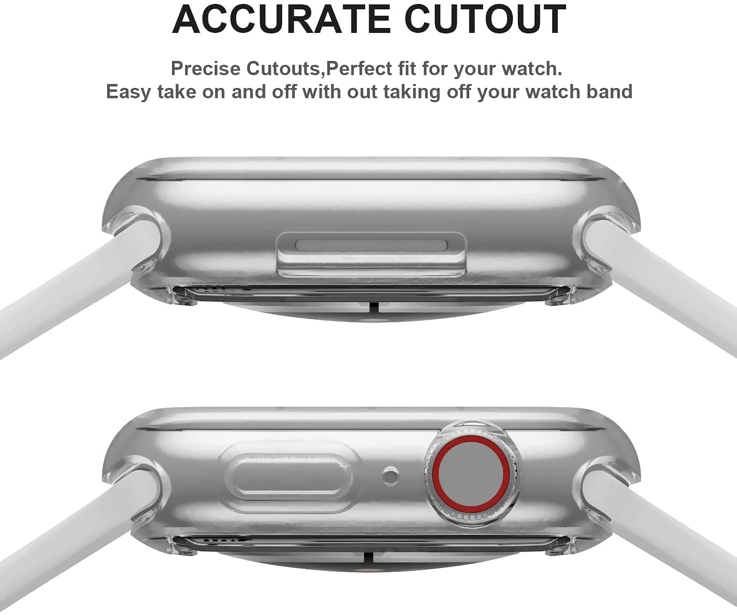 Hankn 2 Pack Clear Screen Protector For Apple Watch Series 9 8 7 45Mm Case, Soft Tpu Full Coverage Front Protective Shockproof I