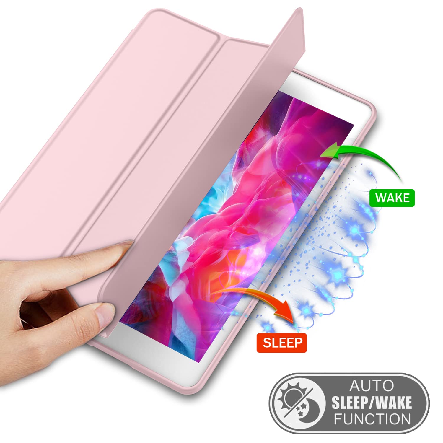Imieet Ipad 9.7 Case (2018/2017 Model, 6Th/5Th Generation), Smart Cover With Pencil Holder And Soft Baby Skin Silicone Back And