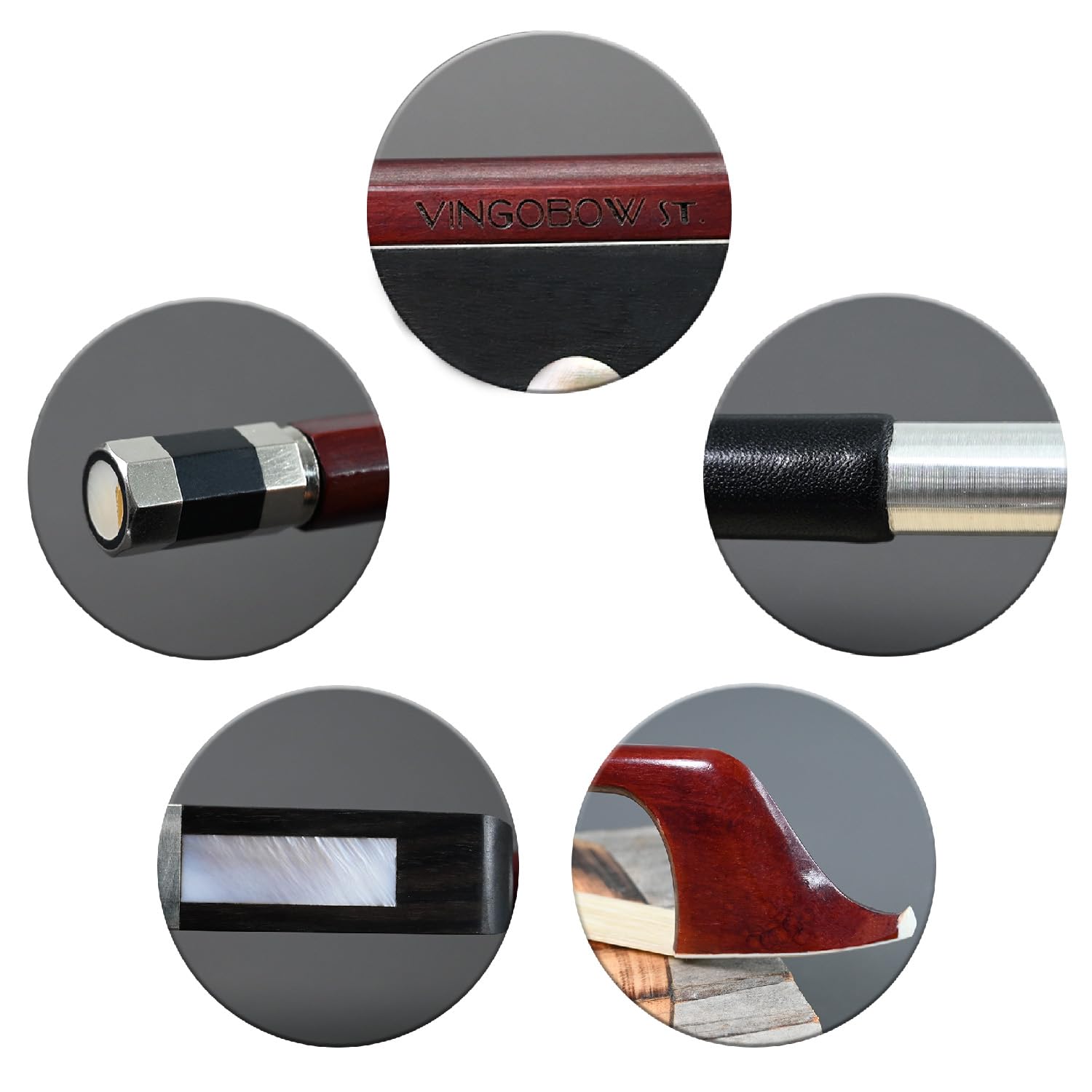 Double Bass Bow 4/4 Full Size French Model Natural Horsehair Vingobow 300Bf 72.5Cm Brazilwood Stick Ebony Frog Well Balanced Swe