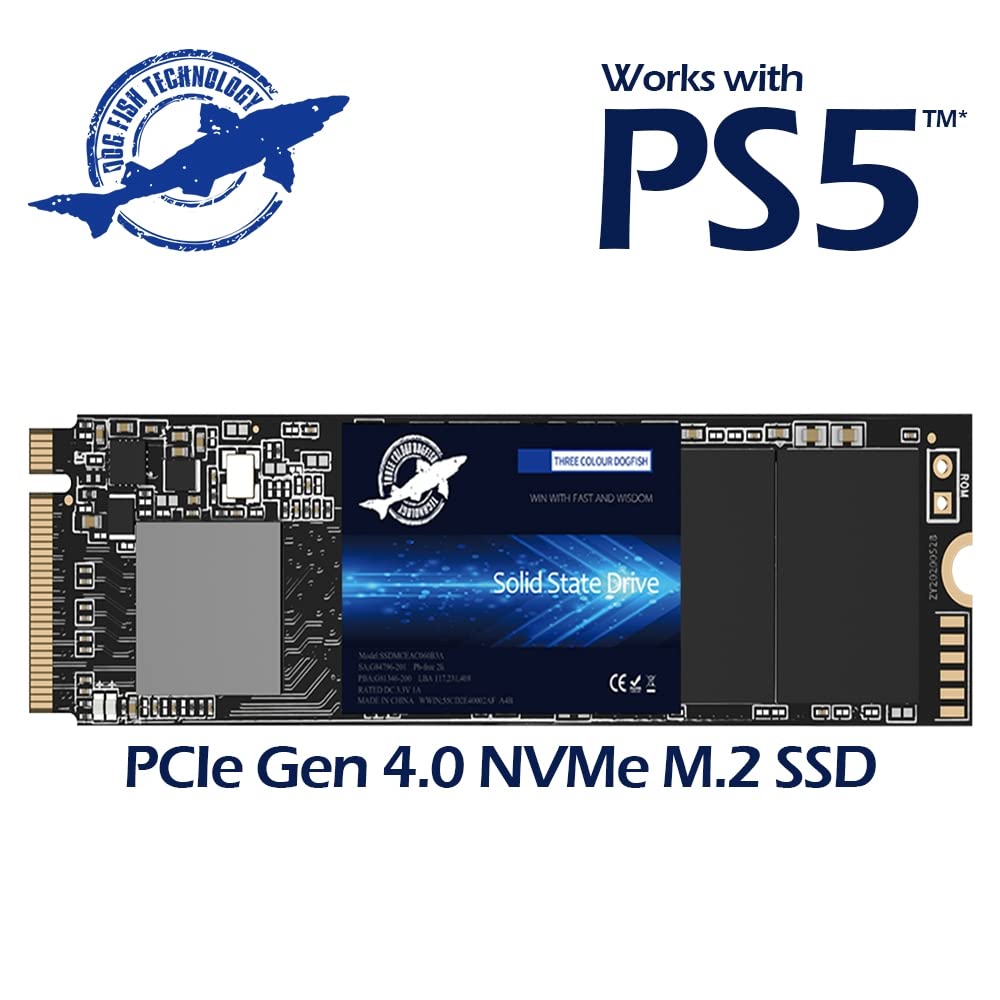 Dogfish 1Tb Ssd Pcie Gen 4.0 Nvme M.2 2280 3D Nand Internal Solid State Drive, Gaming Ssd,R/W Speed Up To 5500Mb/S And 5000Mb/S(