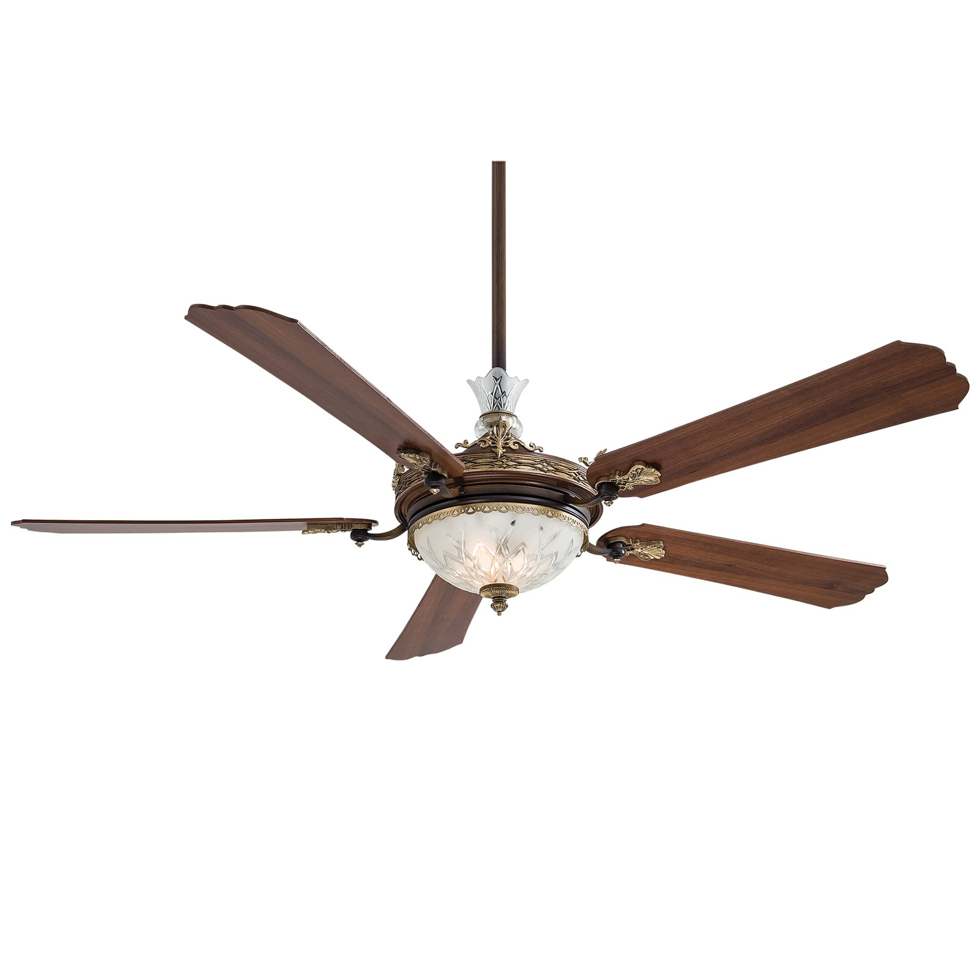 Minka Aire F900L-BCW Cristafano 68 Ceiling Fan with LED Lights, Belcaro Walnut