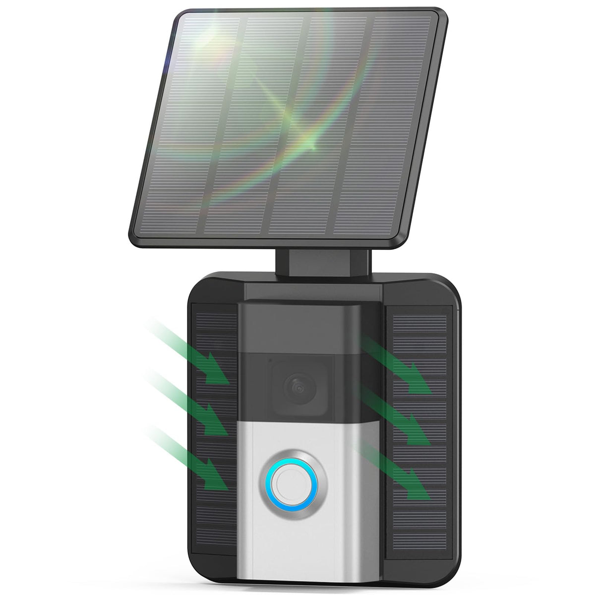 Qibox Solar Charger Compatible With All-New Ring Battery Doorbell (1St Generation - 2024 Release), Waterproof Continuously Solar