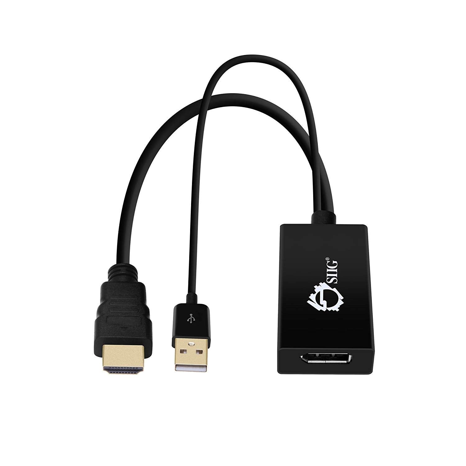 Siig 4Kx2K Hdmi To Displayport Converter Adapter For Hdmi Equipped Systems To Connect To Dp, Compliant With Hdmi 1.4, Dp 1.2, &