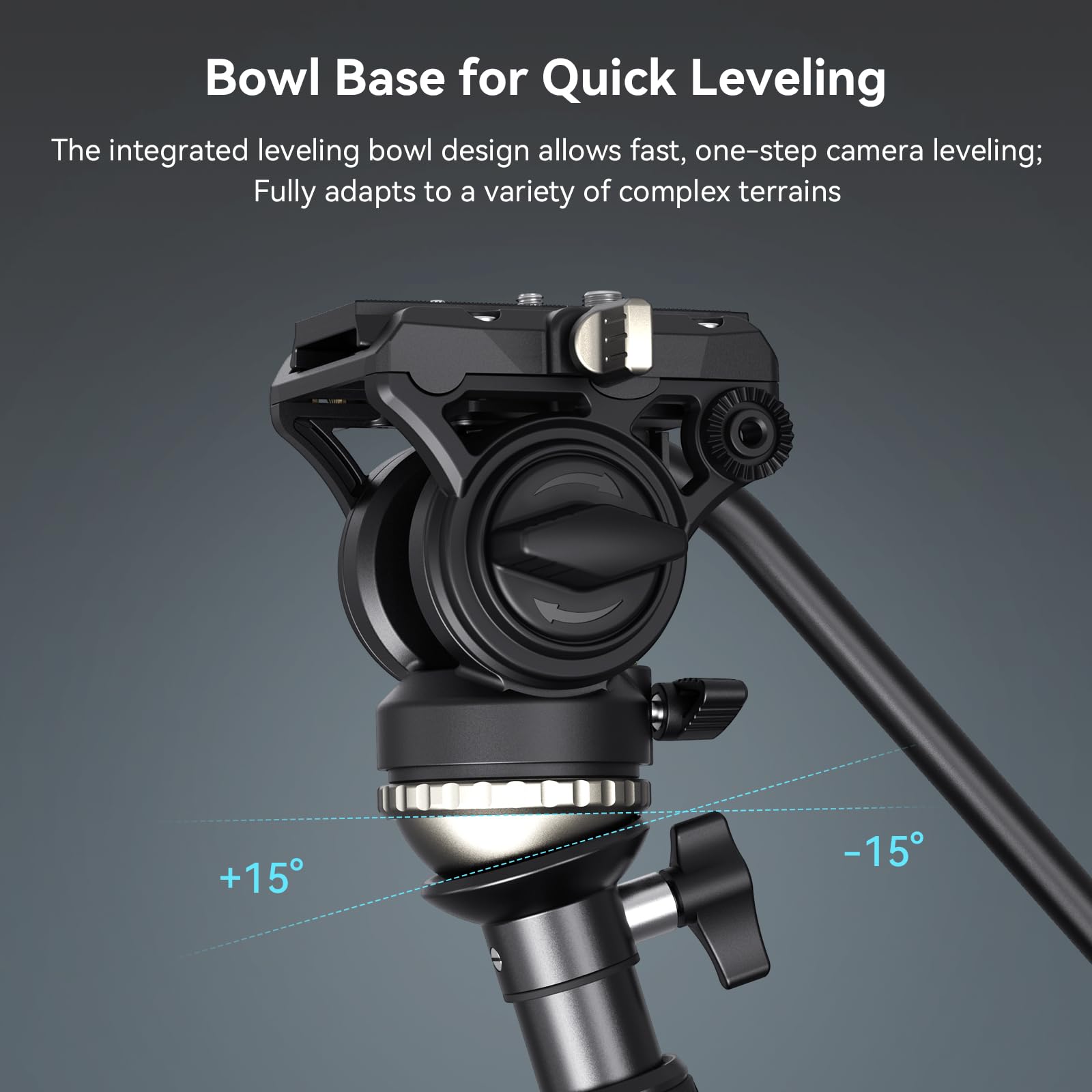 Smallrig Ct210 Video Tripod, 75 Video Camera Tripod Monopod With +/-15 Leveling Base Fluid Head, Professional Camera Tripod Comp