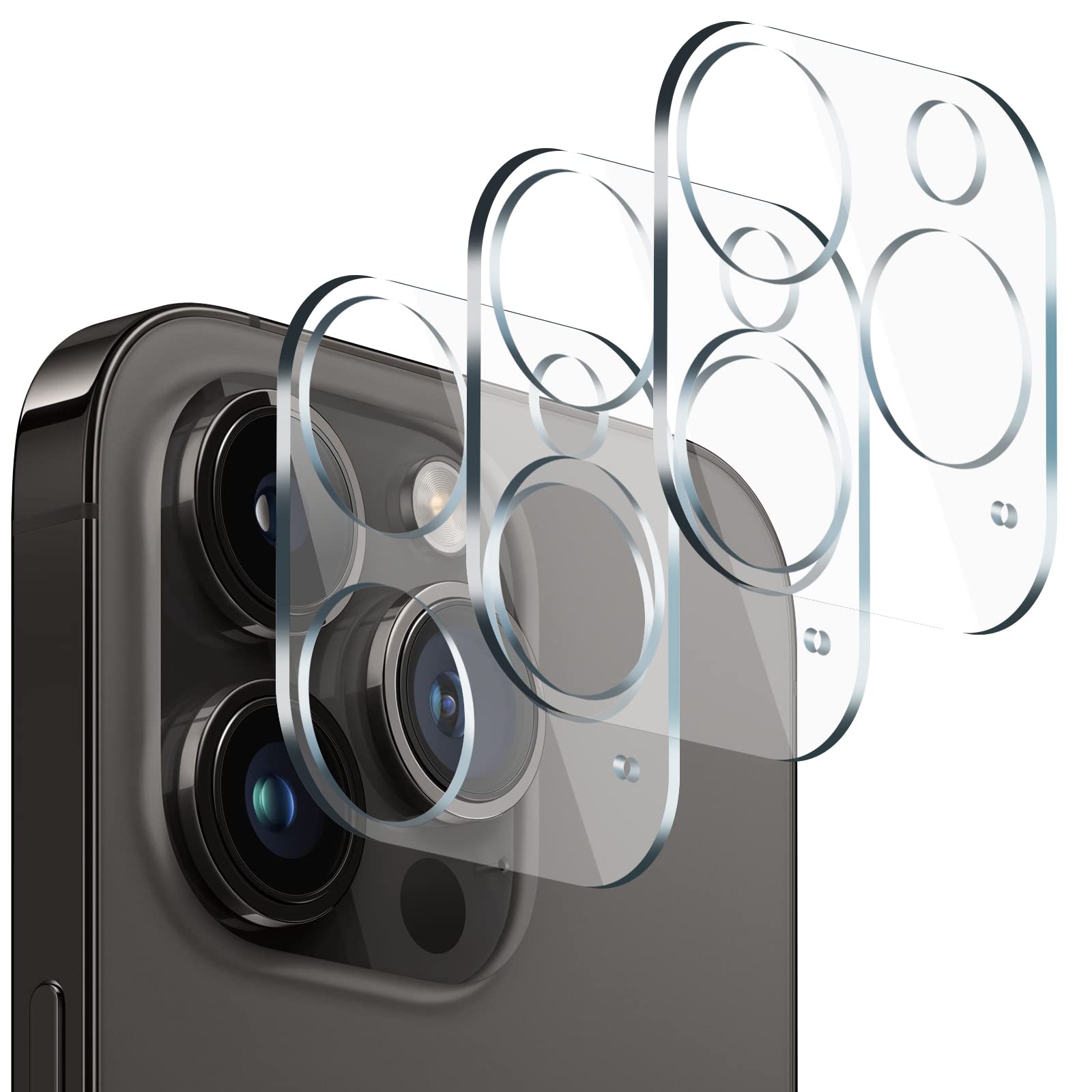 AIYEEN Camera Lens Protector (3 Pack) Compatible with iPhone 13 Pro Max 6,7 & iPhone 13 Pro 6,1 Camera Lens Cover Protection, HD