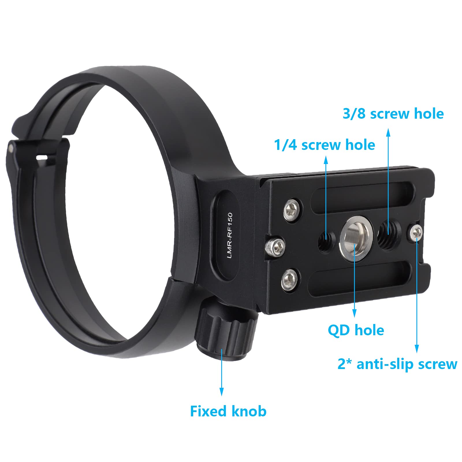 Haoge Lmr Rf150 Lens Collar Tripod Mount Ring For Canon Rf 100 500Mm F4.5 7.1 L Is Usm Lens Stand Base Canon Rf Mount Built In Arca Type Quick Release Plate