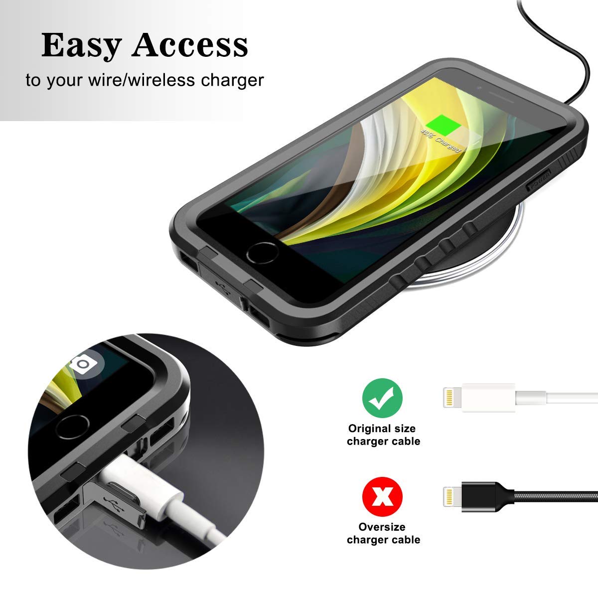 Sportlink Waterproof Case For Iphone Se 3Rd 2022/Iphone Se 2Nd 2020/Iphone 7/8 - Full Body Shockproof Dustproof Phone Screen Pro