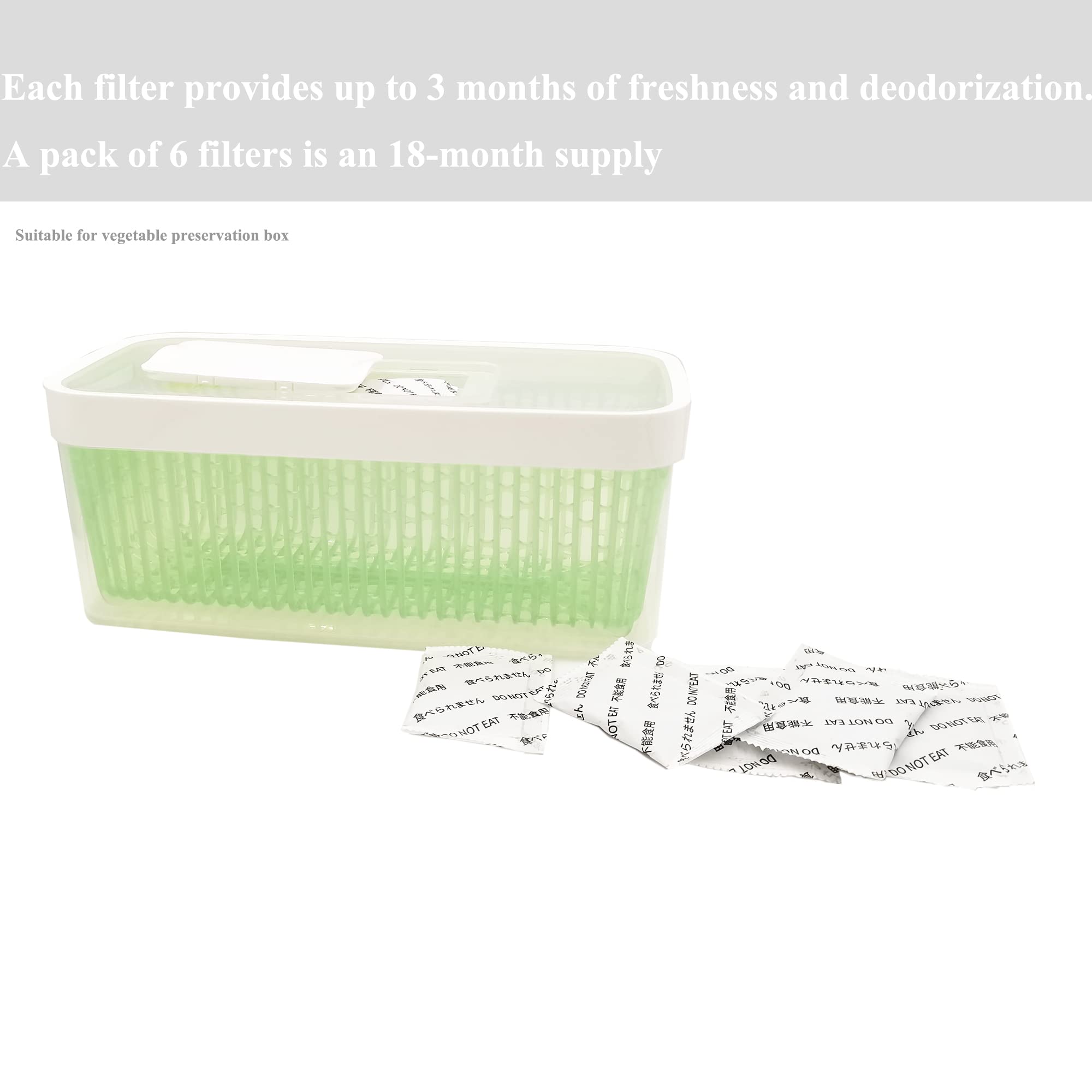 6 Pack Produce Preserver Filter Refills For Oxo Good Grips Greensaver Produce Keeper, Extends The Life Of Fruits And Veggies, Ke