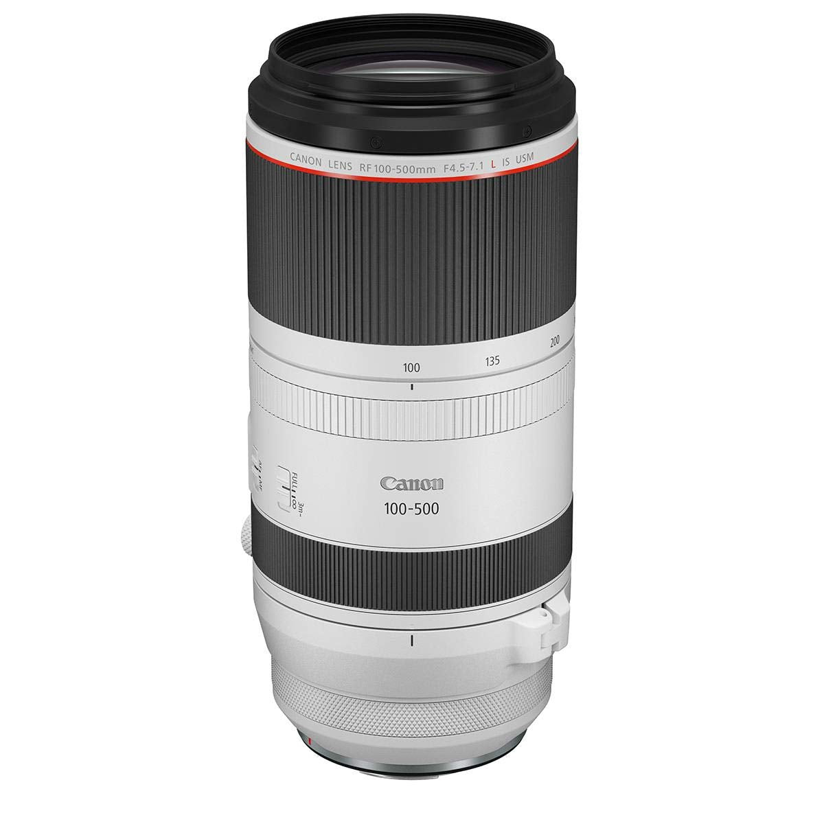 Canon RF100 500mm F4.5 7.1 L is USM Lens, Super Telephoto Zoom Lens, Compatible with EOS R Series Mirrorless Cameras, White