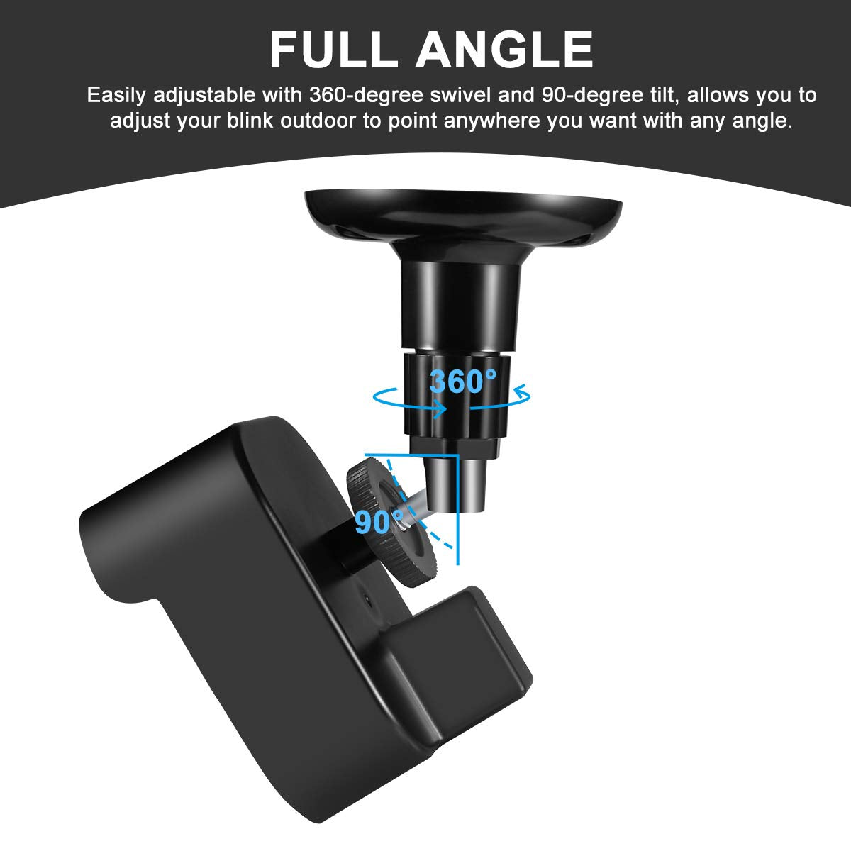 Sonomo Blink Outdoor Camera Mount(3Rd Gen), Weatherproof Protective Housing Cover With 360 Degree Adjustable Wall Mount For Blink Outdoor Camera And Blink Indoor Security Camera System (Black)