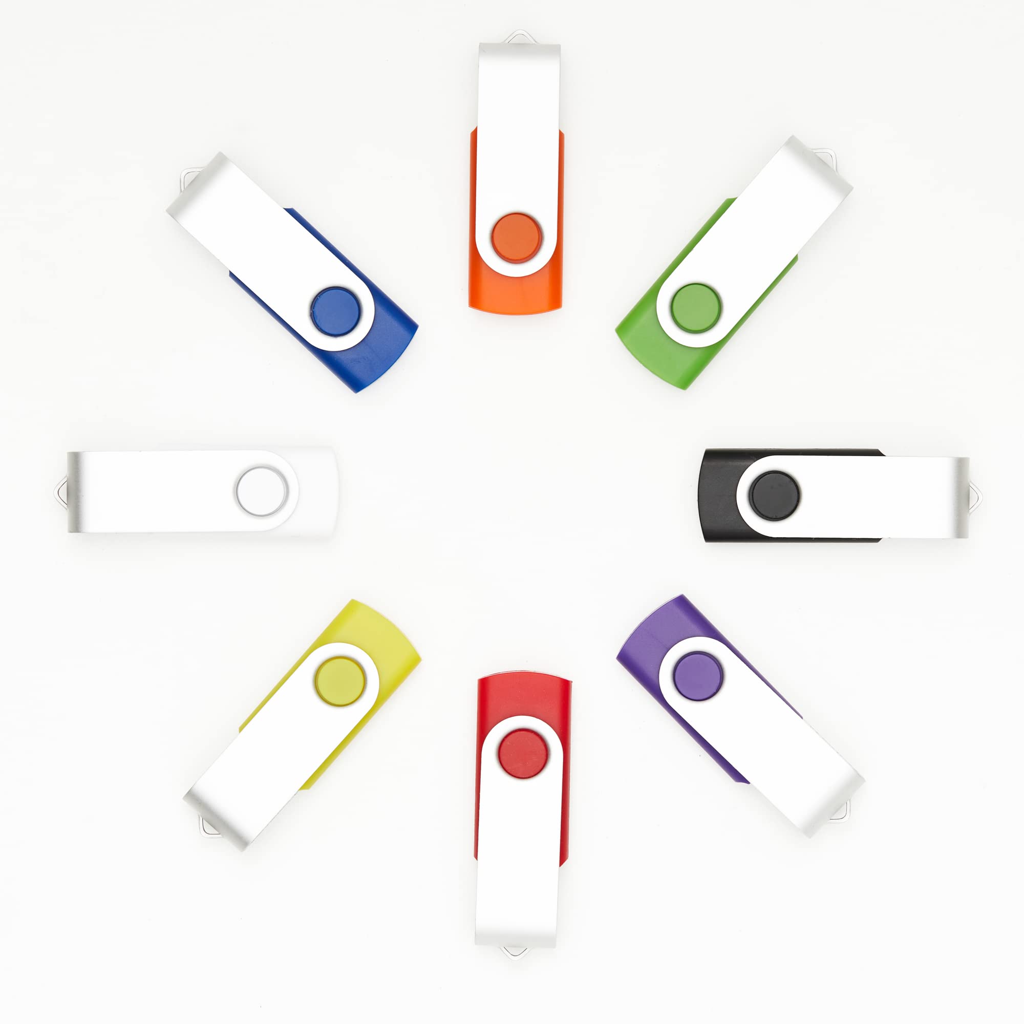 10 Pack 2Gb Usb Flash Drives In 5 Random Colors Usb 2.0 Wholesale Lot Bulk Memory Sticks (10 Pack, 2Gb)