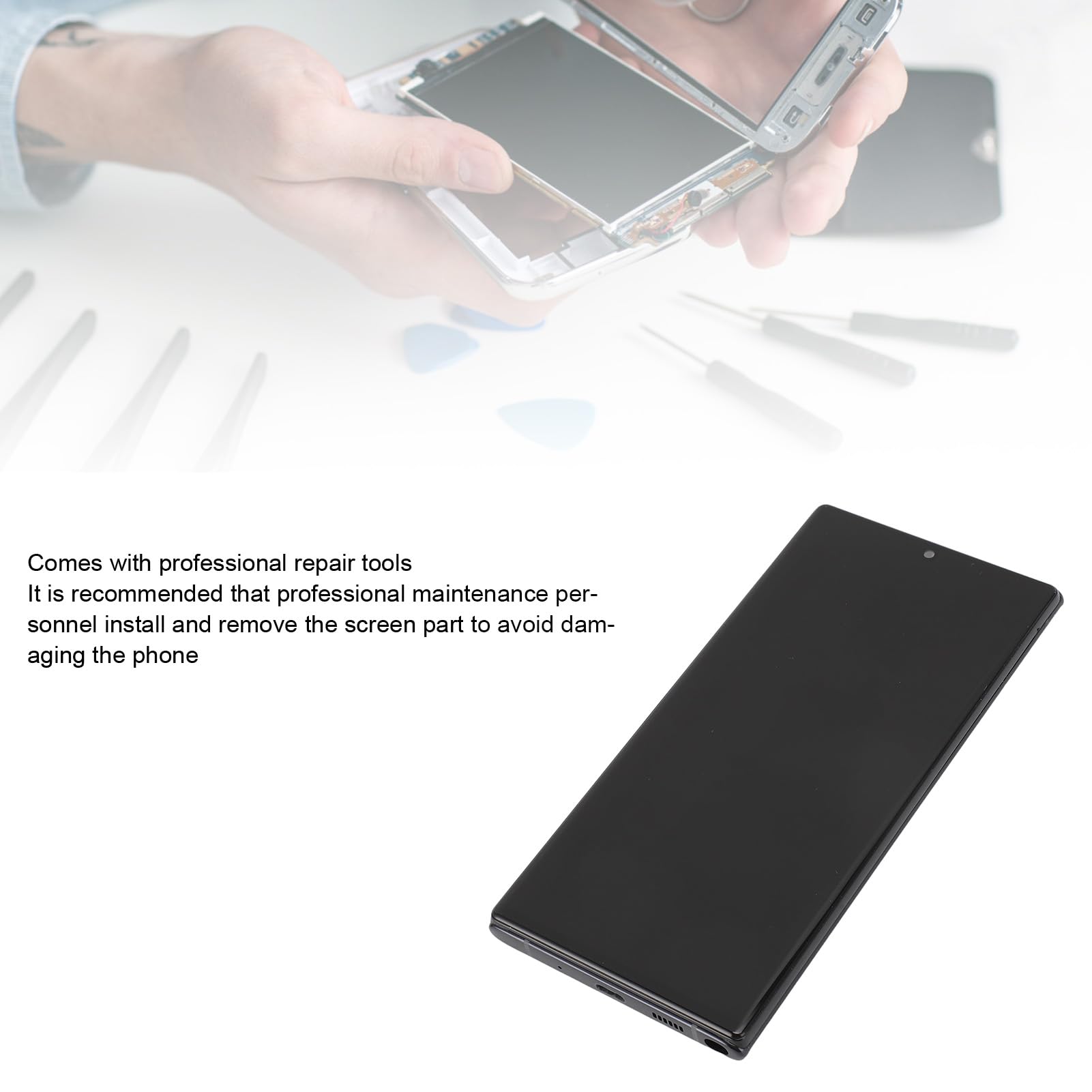 Tft Screen Replacement For Galaxy Note 10 Plus, Note 10 Plus Frame, Digitizer Assembly With Frame Repair Tools For Galaxy Note 1