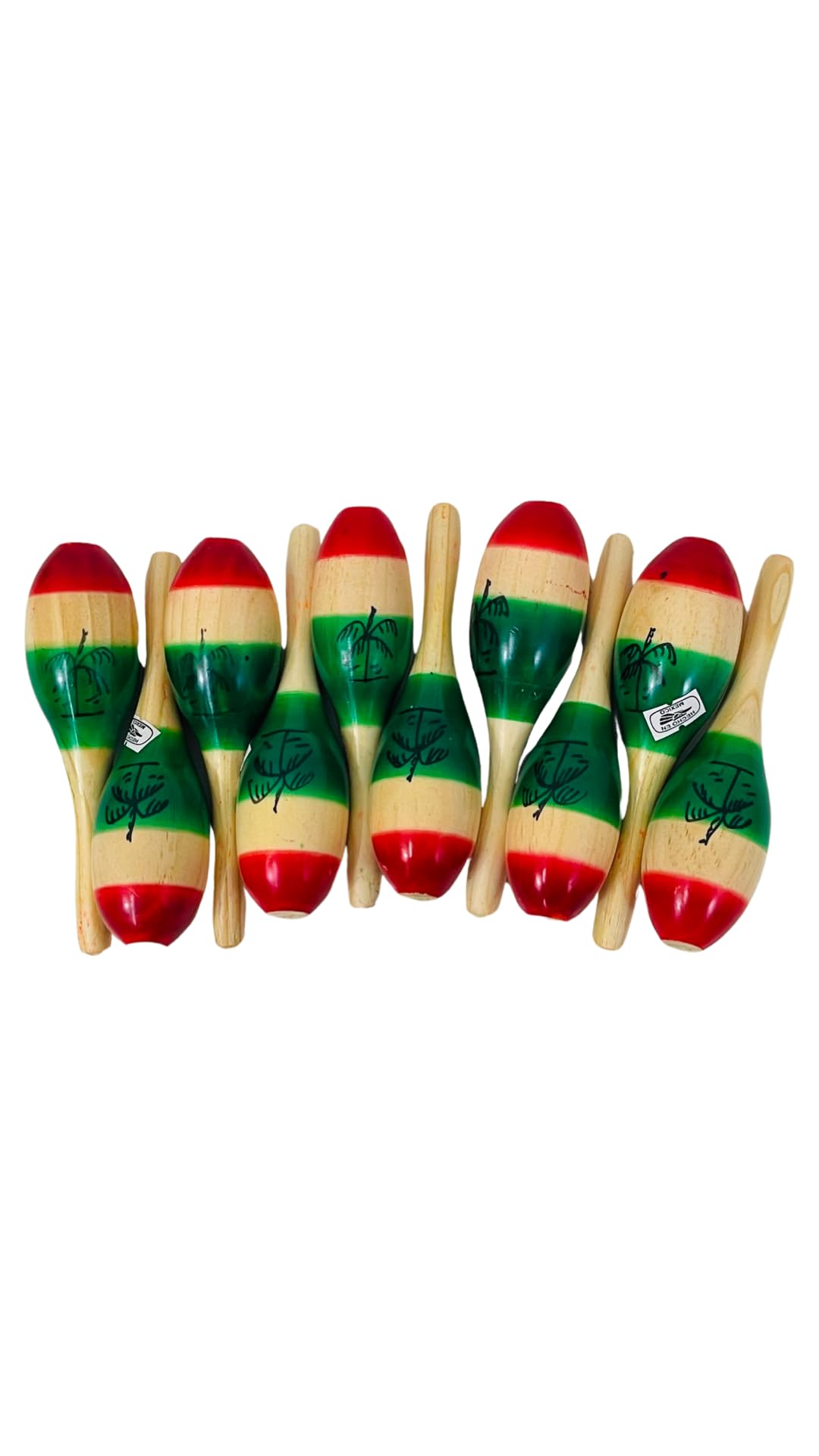 Leos Imports Handmade Mexican Maracas - 3 Color Traditional Wood Pair For Kids, Cinco De Mayo, Weddings, And Fiestas And More