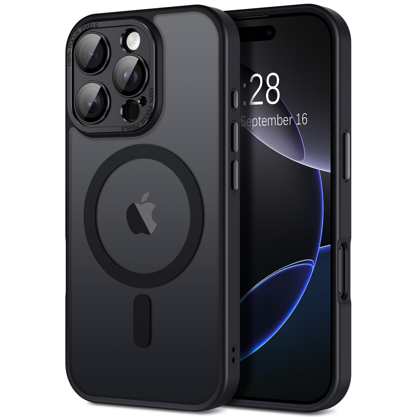 Hython for iPhone 16 Pro Max Case Magnetic Translucent Matte Phone Cases with Camera Cover Lens Protector [Compatible with MagSa