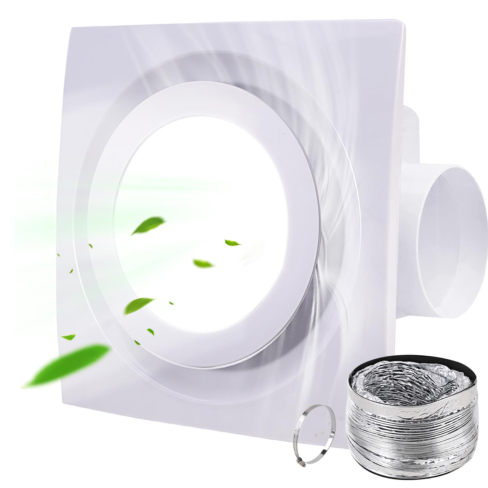 Feiton Bathroom Fan With Light Exhaust Fan Ceiling Mount Vent Fan Light Combo, 30W, 110V, 110 Cfm 1.0 Sones, Square Quiet Ventil