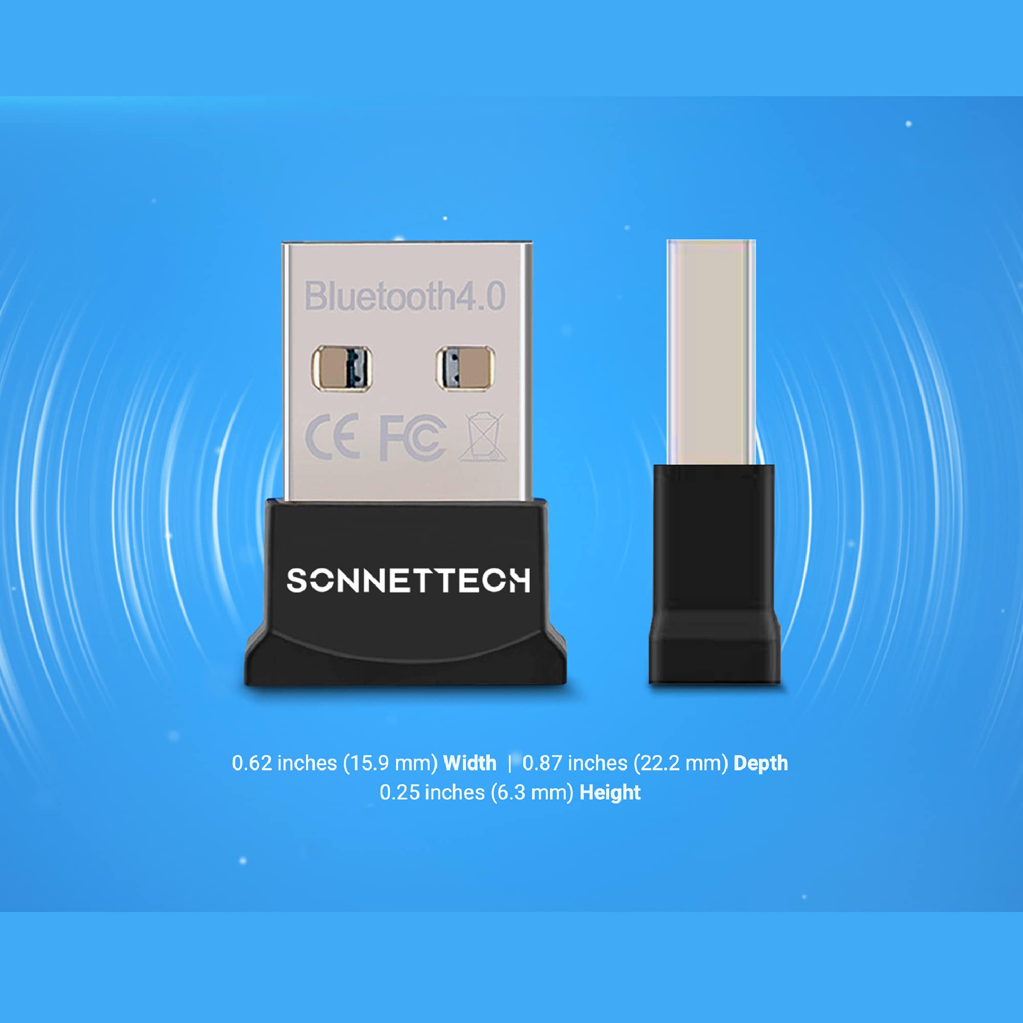Sonnet Long Range Usb Bluetooth 4.0 Micro Adapter For Macos 10.12+ And Windows