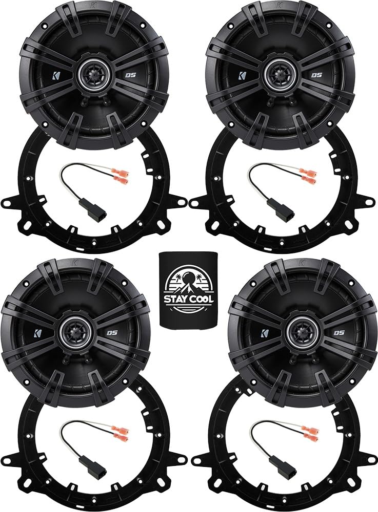 KICKER Front and Rear Door 6.5 Speakers Kit for Toyota RAV4 2019-2024 Upgrade Kit - 2 Pairs of DS Series 6 1/2 Inch Coaxial Spea