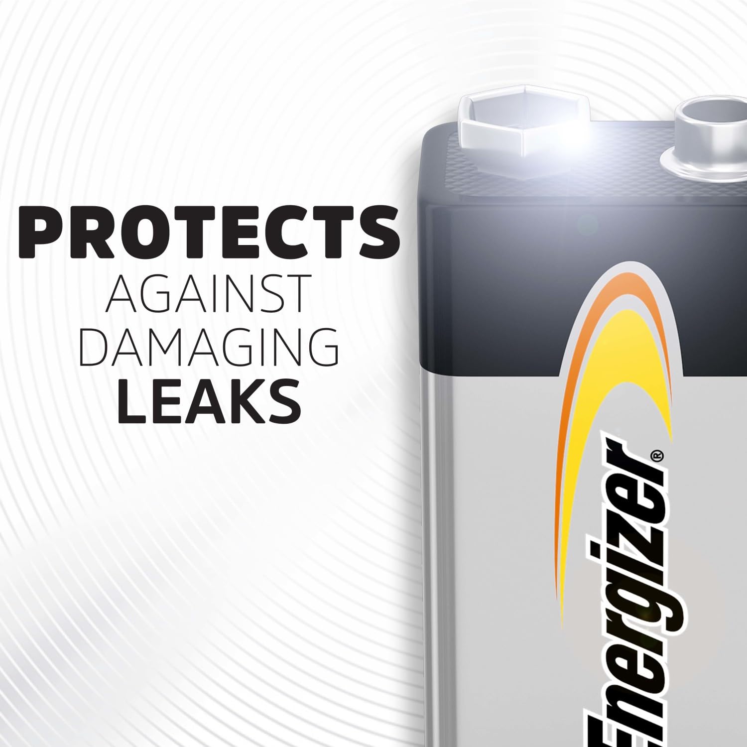 Energizer Alkaline Power 9 Volt Batteries (8 Pack), Long Lasting Alkaline 9V Batteries