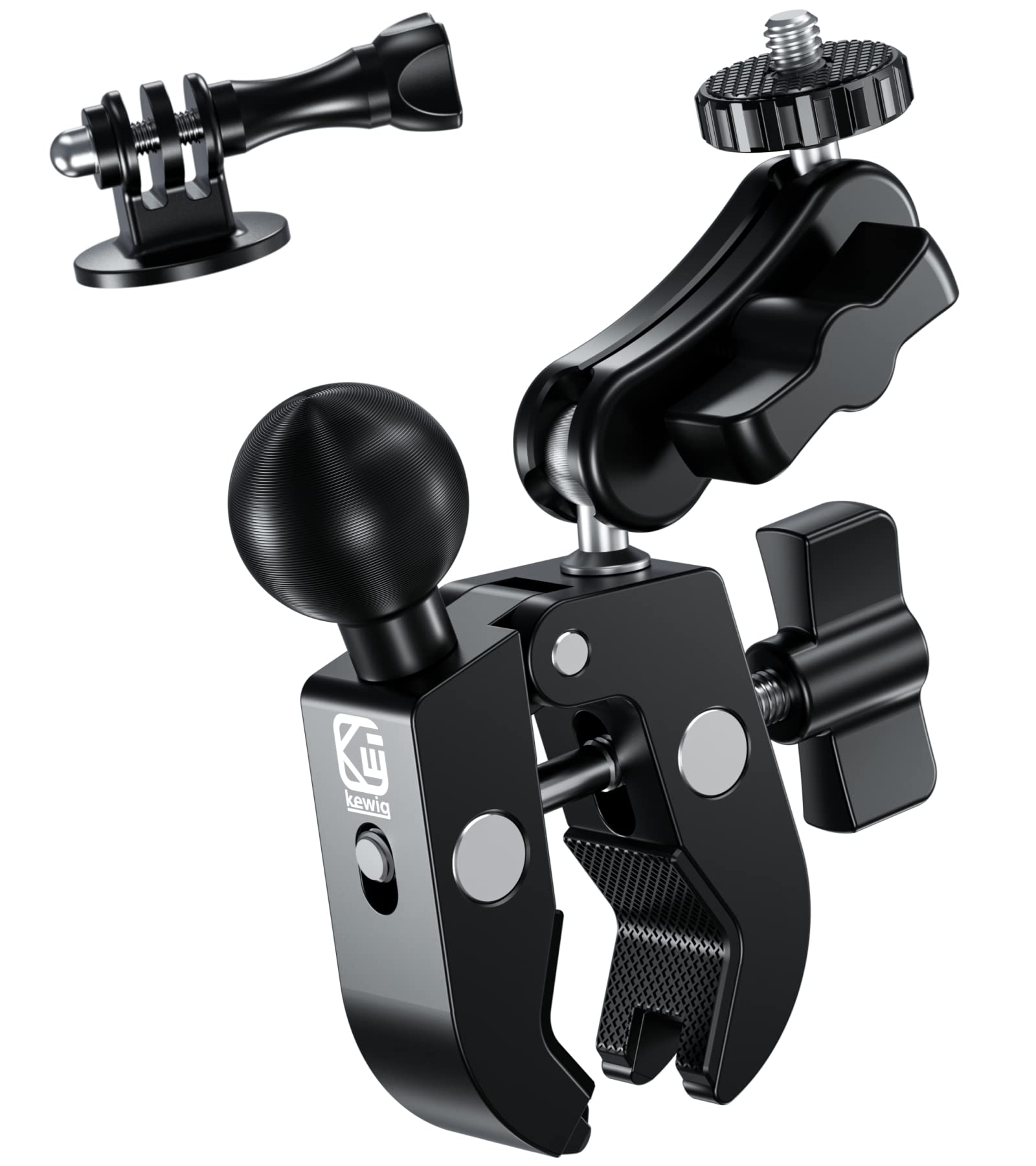 Brcovan Aluminum Alloy Clamp Mount For 0.5'' 2'' Rails, 12Mm Ball, Tripod Mount Adapter, Compatible With Cameras And Camcorders