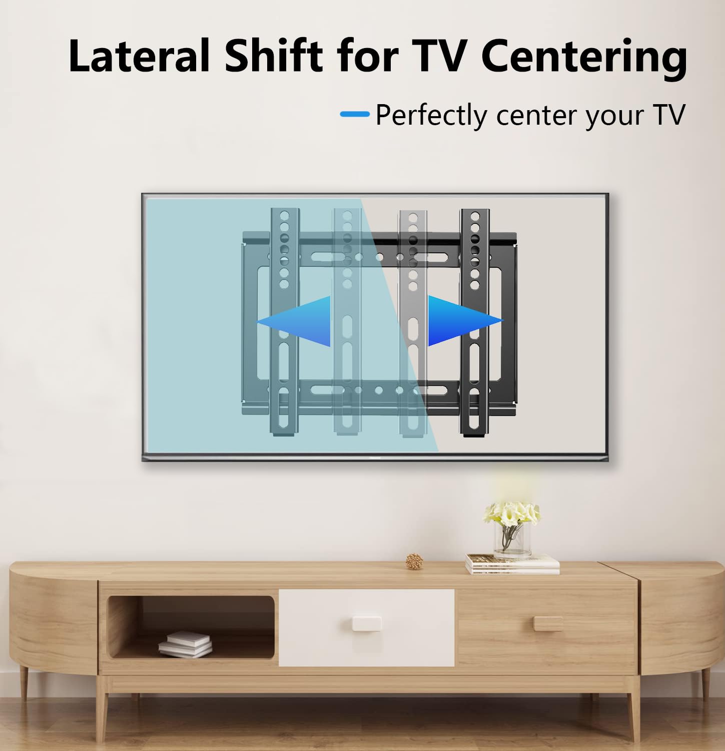 Alrhipvm Tv Wall Mount Brackets Low Profile Fixed For 14 To 43 Inch Led, Lcd Tvs Flat Screen Up To 55Lbs, Universal Tv Monitor M