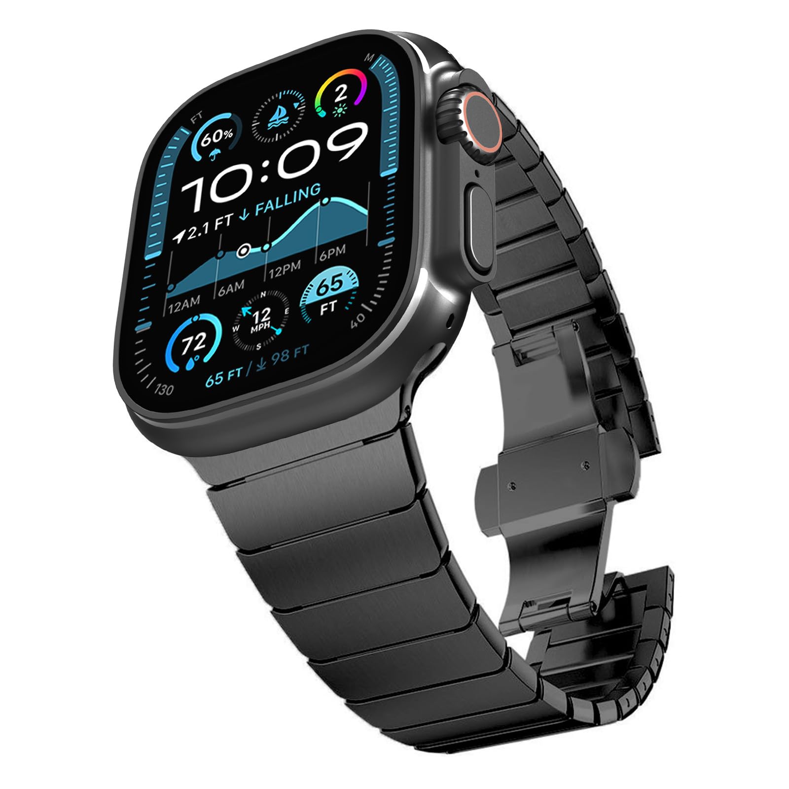 CHANCHY Stainless Steel Band for Apple Watch Ultra 3 Band, Apple Watch Ultra 2/1 49mm 46mm 45mm 44mm, Metal Strap Link Bracelet 