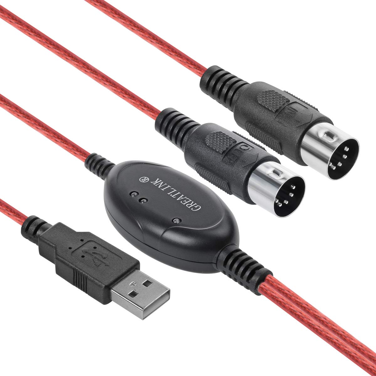 Greatlink Usb In Out Midi Interface Professional Piano Keyboard To Pc/Laptop/Mac Converter/Adapter Midi Cable For Home Music Stu