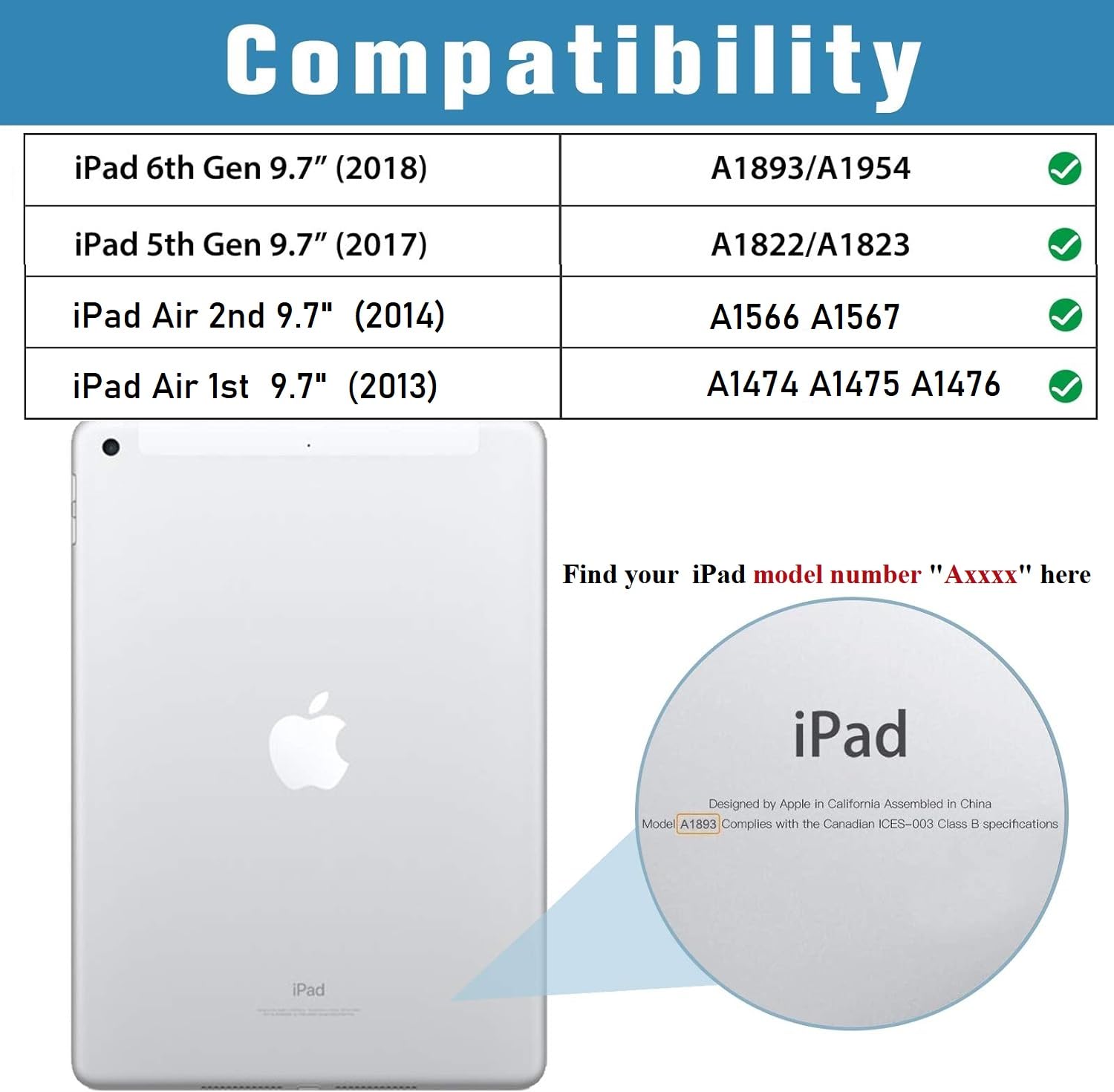 Procase For Ipad 9.7 Inch Ipad 6Th/5Th Generation Case 2018 2017/Ipad Air 2/Air 1 Case, Premium Leather Folio Corner Protection Multi Angle Viewing Stand Cover With Front Pocket Pen Loop  Grey