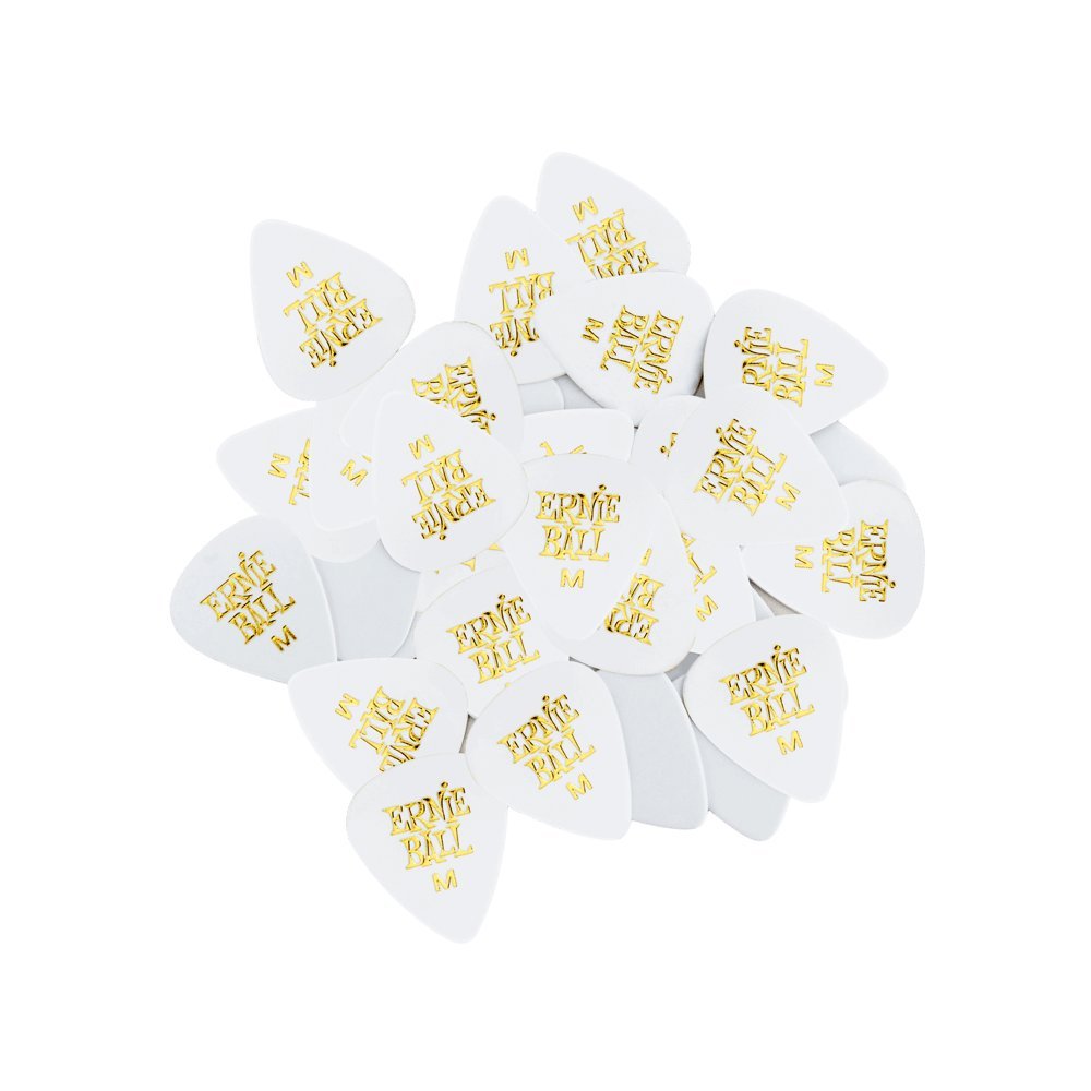 Ernie Ball Guitar Picks, Medium, White, 144 Pack (P09111)