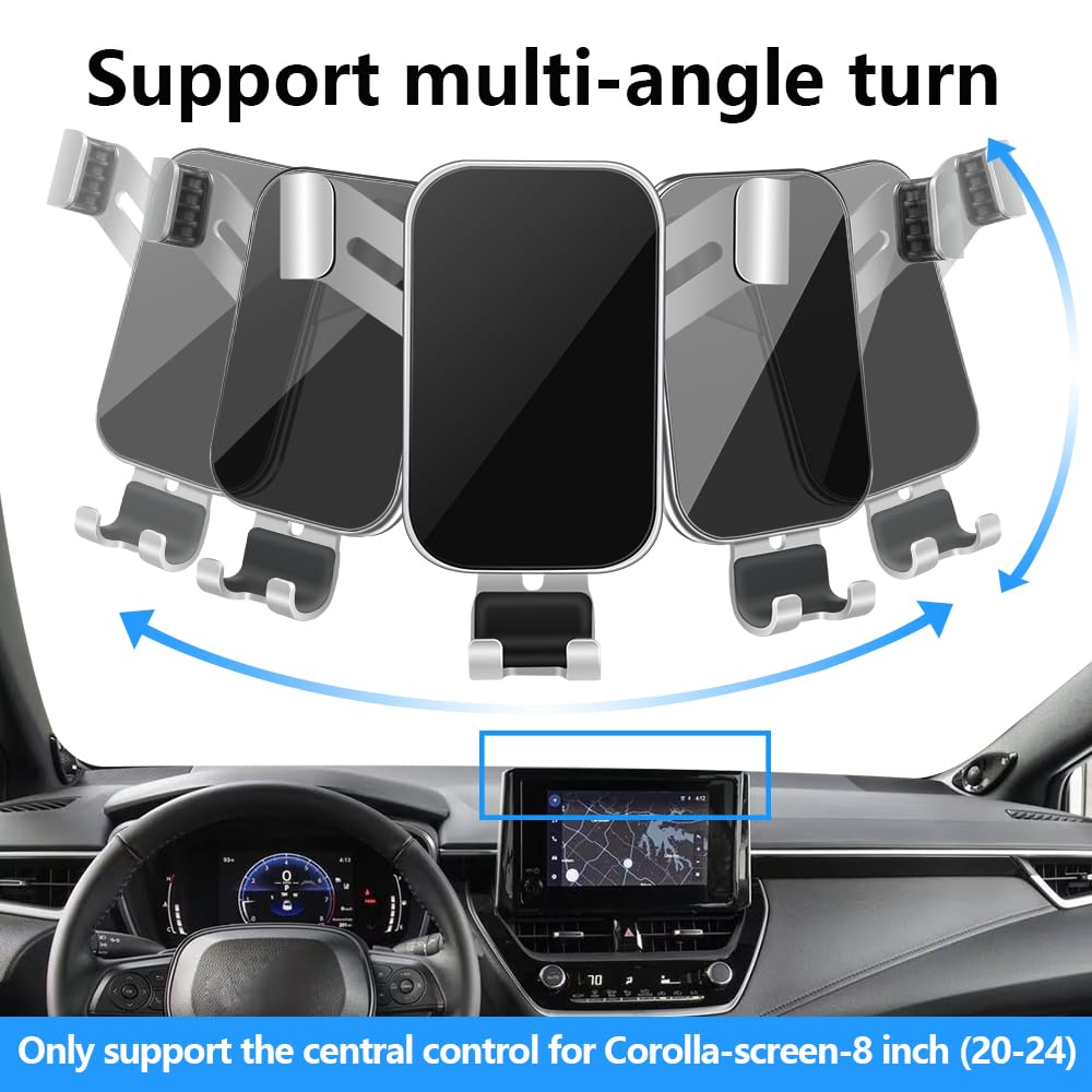 Lunqin Car Phone Holder For Toyota Corolla 2020 2021 2022 2023 2024 2025 And Toyota Corolla Cross 2022-2025 Auto Interior Access