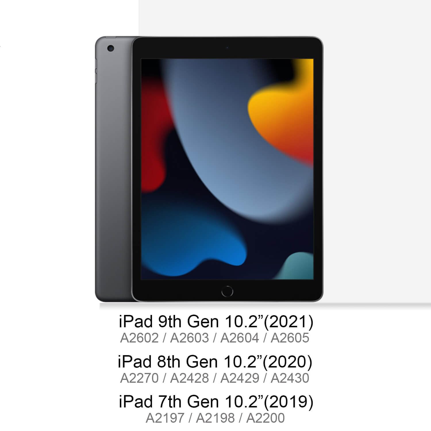 Feams For Ipad 9Th/8Th/7Th Generation 10.2 Inch Case, Trifold Ipad 10.2 Case Clear Transparent Back Cover With Pencil Holder & A