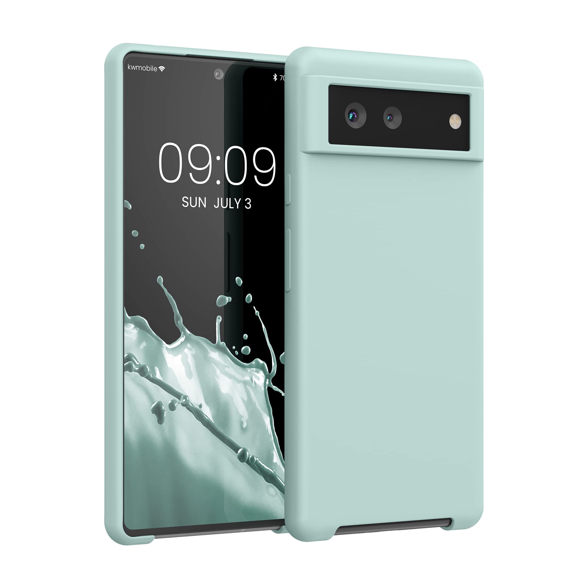 kwmobile Case Compatible with Google Pixel 6 Case - TPU Silicone Phone Cover with Soft Finish - Mint Matte