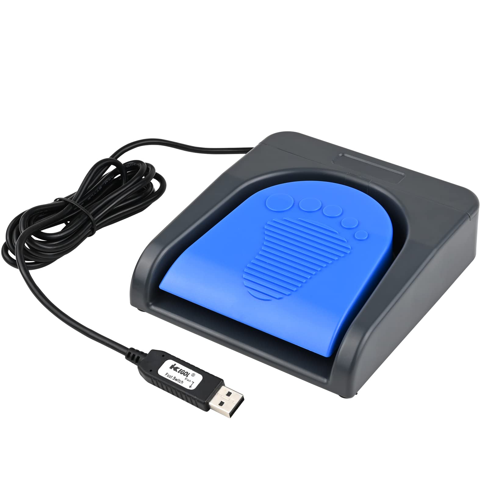 Ikkegol 2022 Upgraded Usb Single Foot Pedal Switch Control One Key Footswitch Program Customized Computer Keyboard Mouse Game Action Hid (Blue Pedal)
