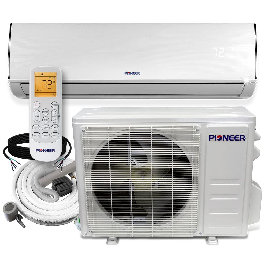 Pioneer Diamante Series Ductless Mini Split Air Conditioner Inverter Heat Pump Full Set With 16 Ft. Kit