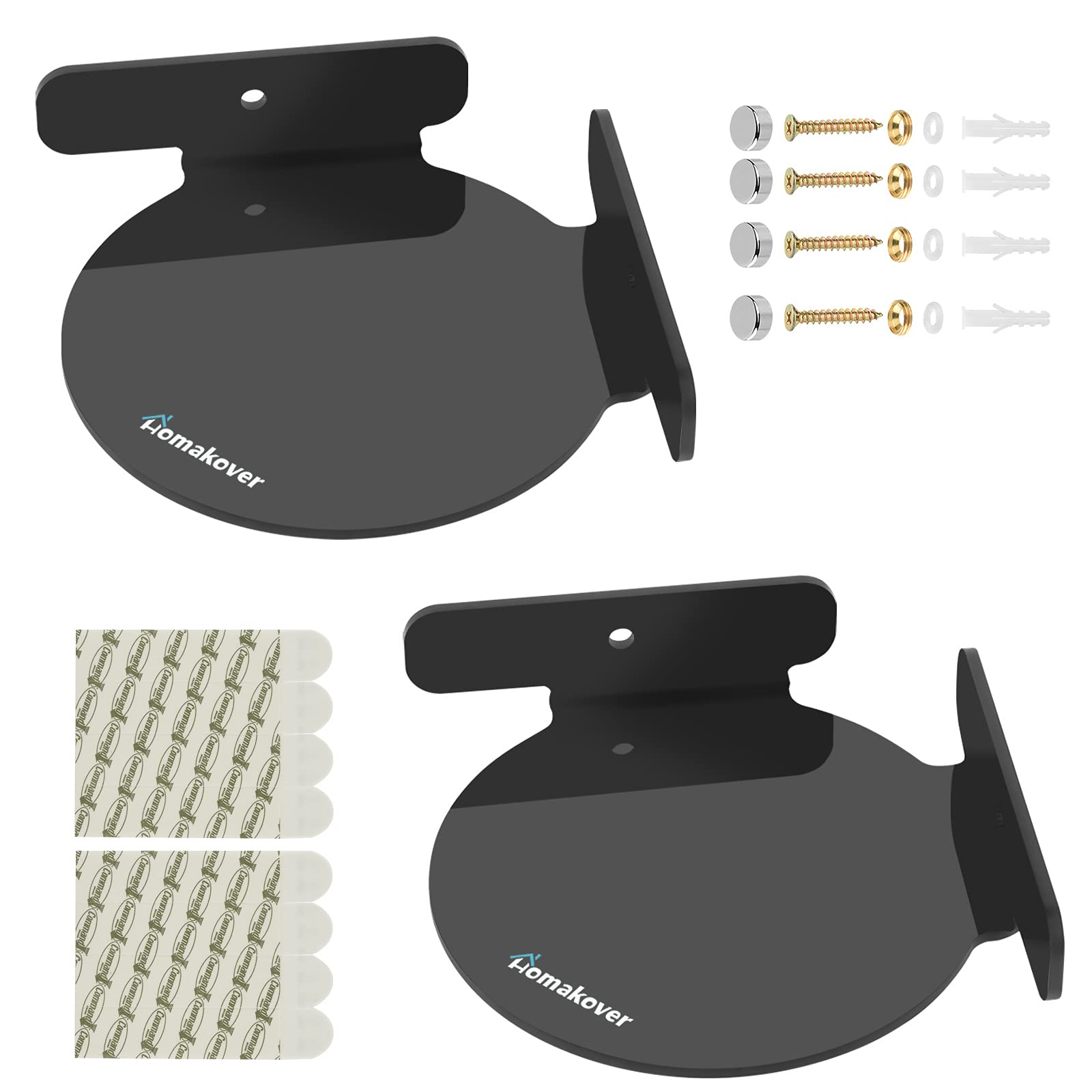 Acrylic Mini Circular Corner Shelf Mount For Security Cameras, Baby Monitors, Speakers, Plants & More, Universal Cam Holder, Eas