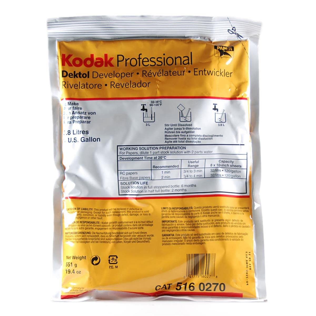 Lpd Developer Powder KODAK Dektol Paper Developer 1 Gallon Powder Concentrate – Electroeshop