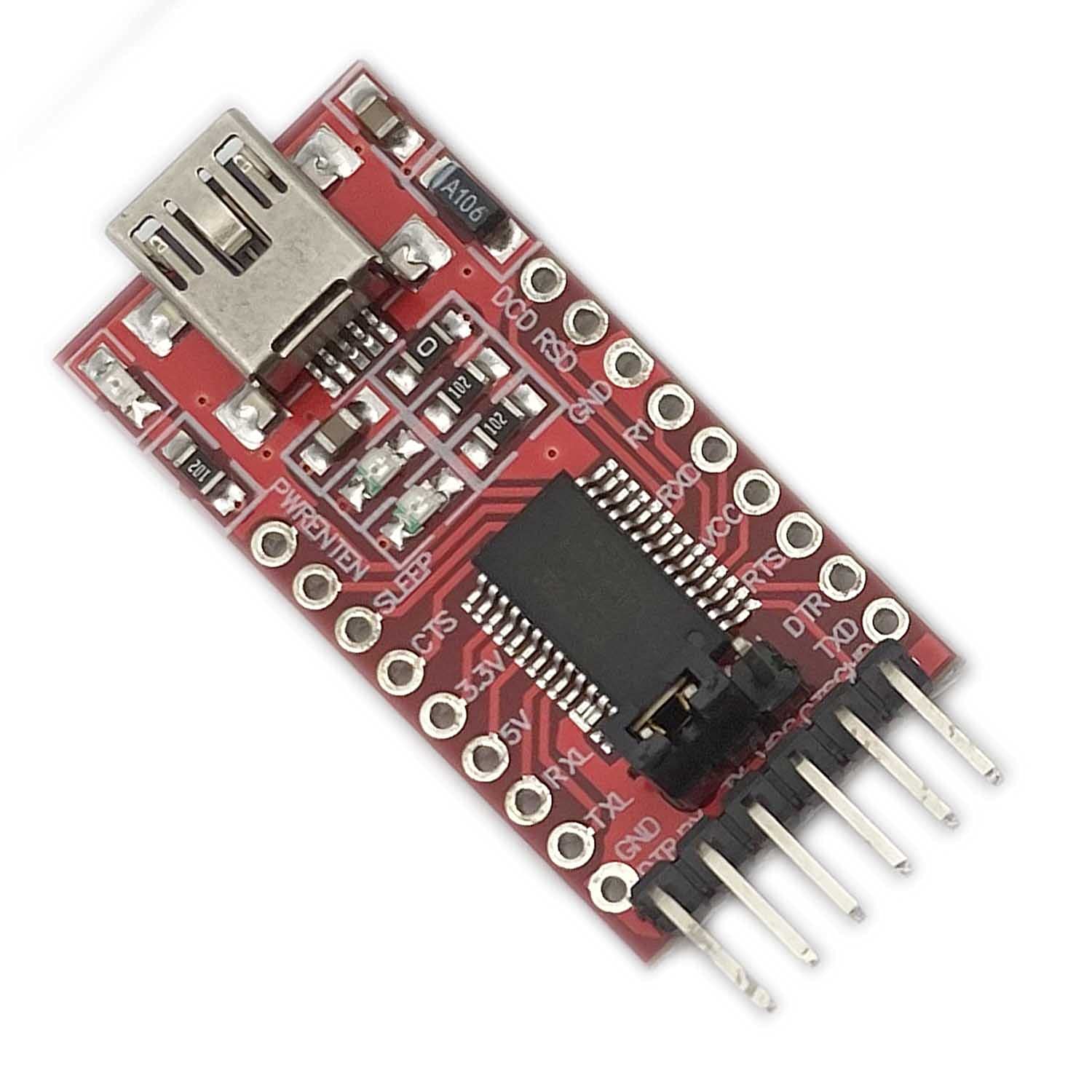 Kiro&Seeu 3.3V 5V Ft232Rl Ftdi Usb To Ttl Serial Converter Adapter Module Compatible With Arduino Mini Port