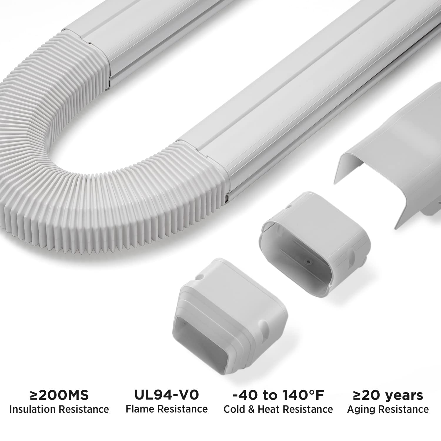 Turbro 3 W    7.5 L Decorative Pvc Line Cover Kit For Mini Split And Central Air Conditioners, Ac Heat Pumps Systems