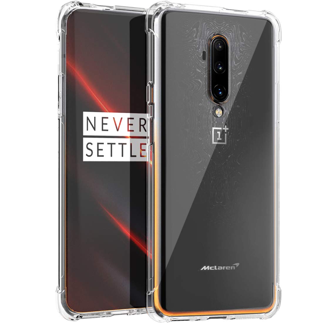 Osophter For Oneplus 7T Pro Case Clear Transparent Reinforced Corners Tpu Shock Absorption Flexible Cell Phone Cover For One Plu