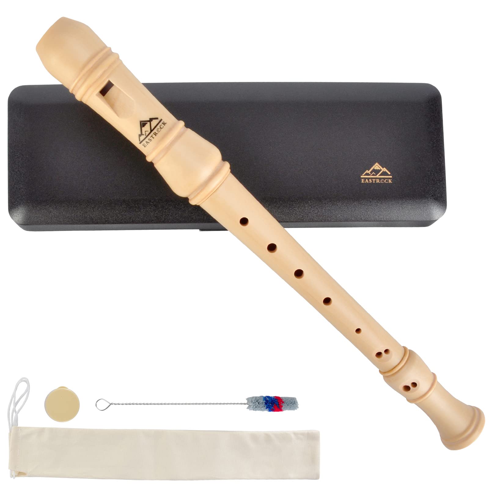 Eastrock Soprano Recorder German Fingering C Key Beginners Recorder Instrument For Adults, 3 Piece Recorder With Hard Case(Maple